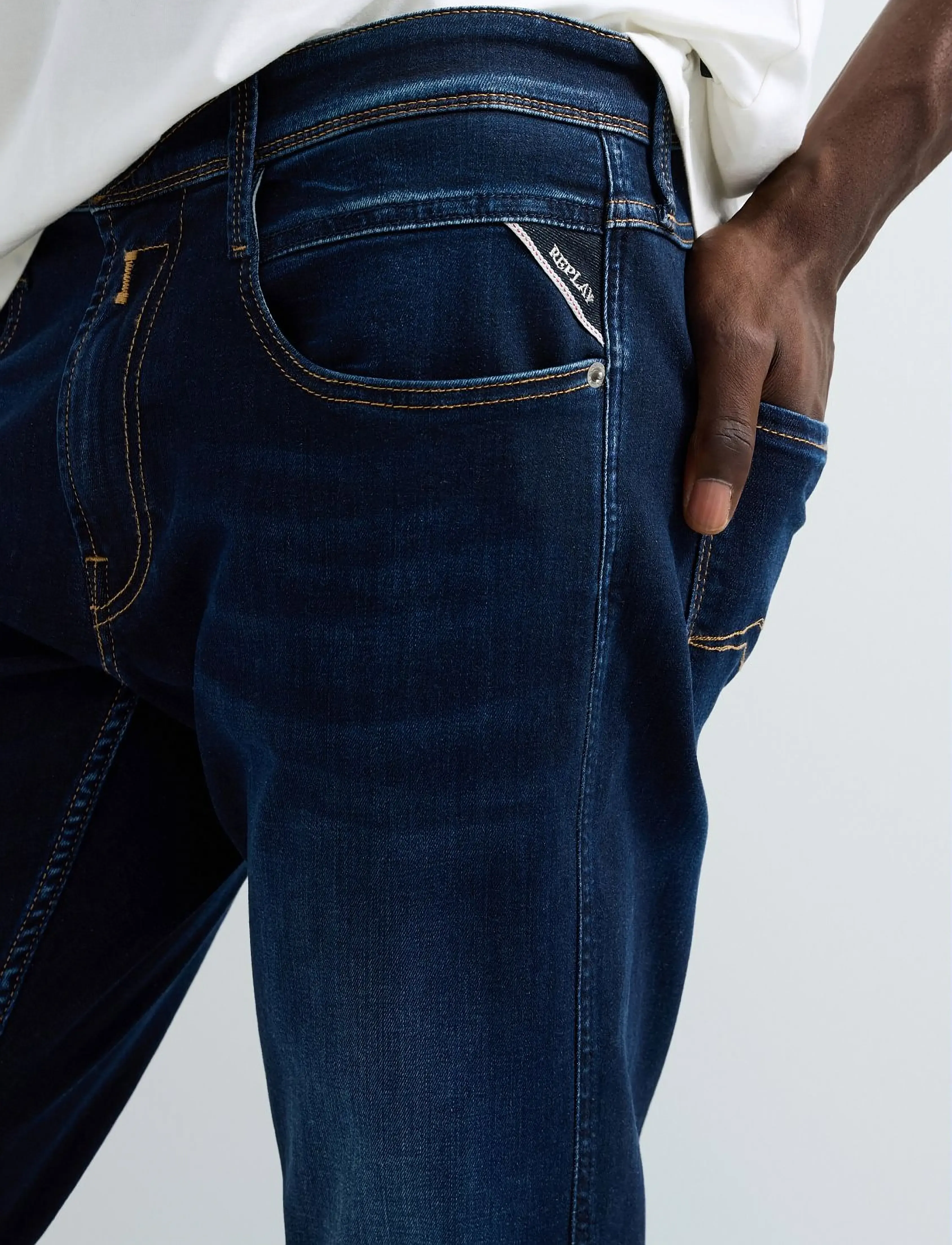 REPLAY Anbass Trousers Slim 99 Denim casual byxor herr – bild 9
