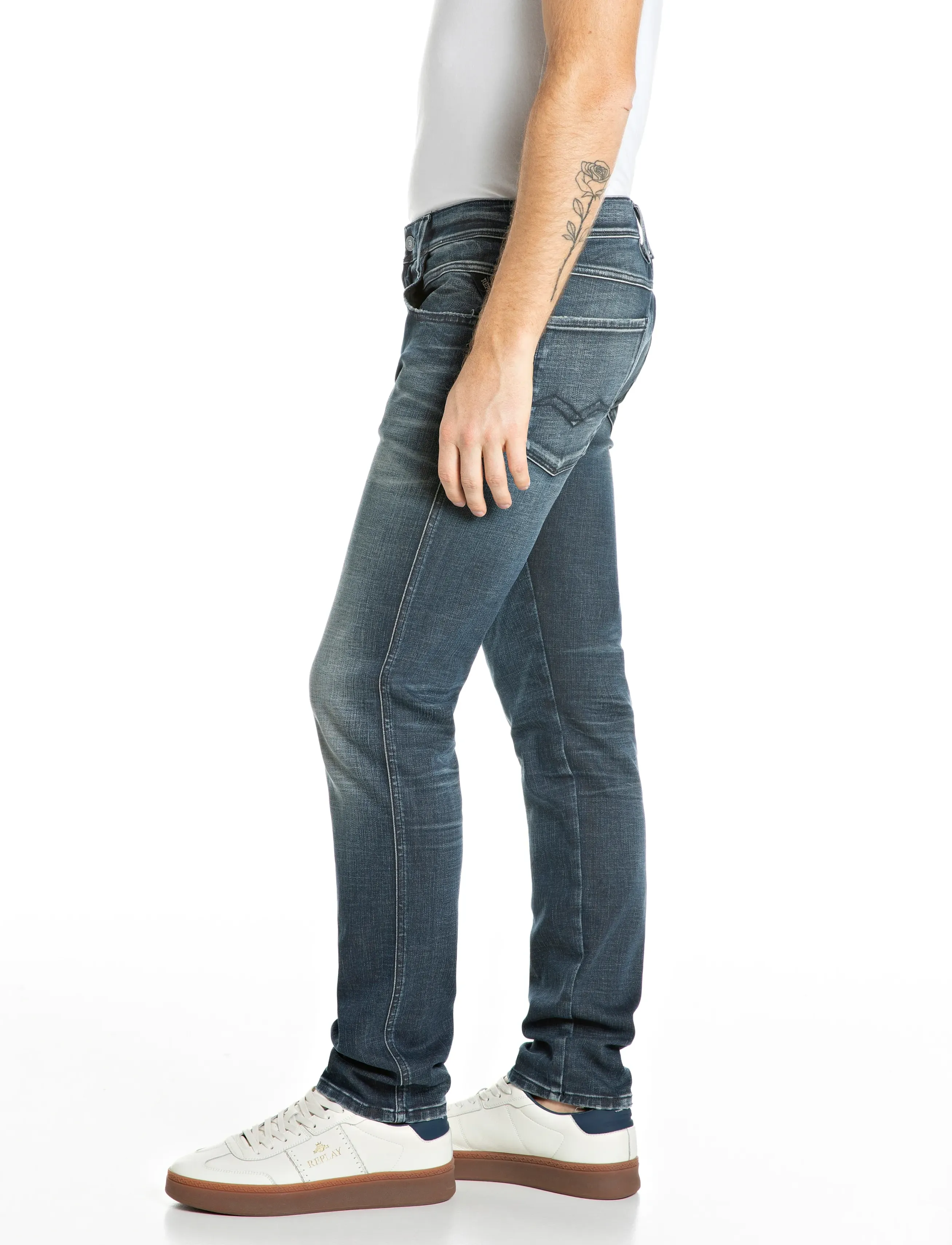 Replay - ANBASS Trousers SLIM Hyperflex Matrix - blue - 4