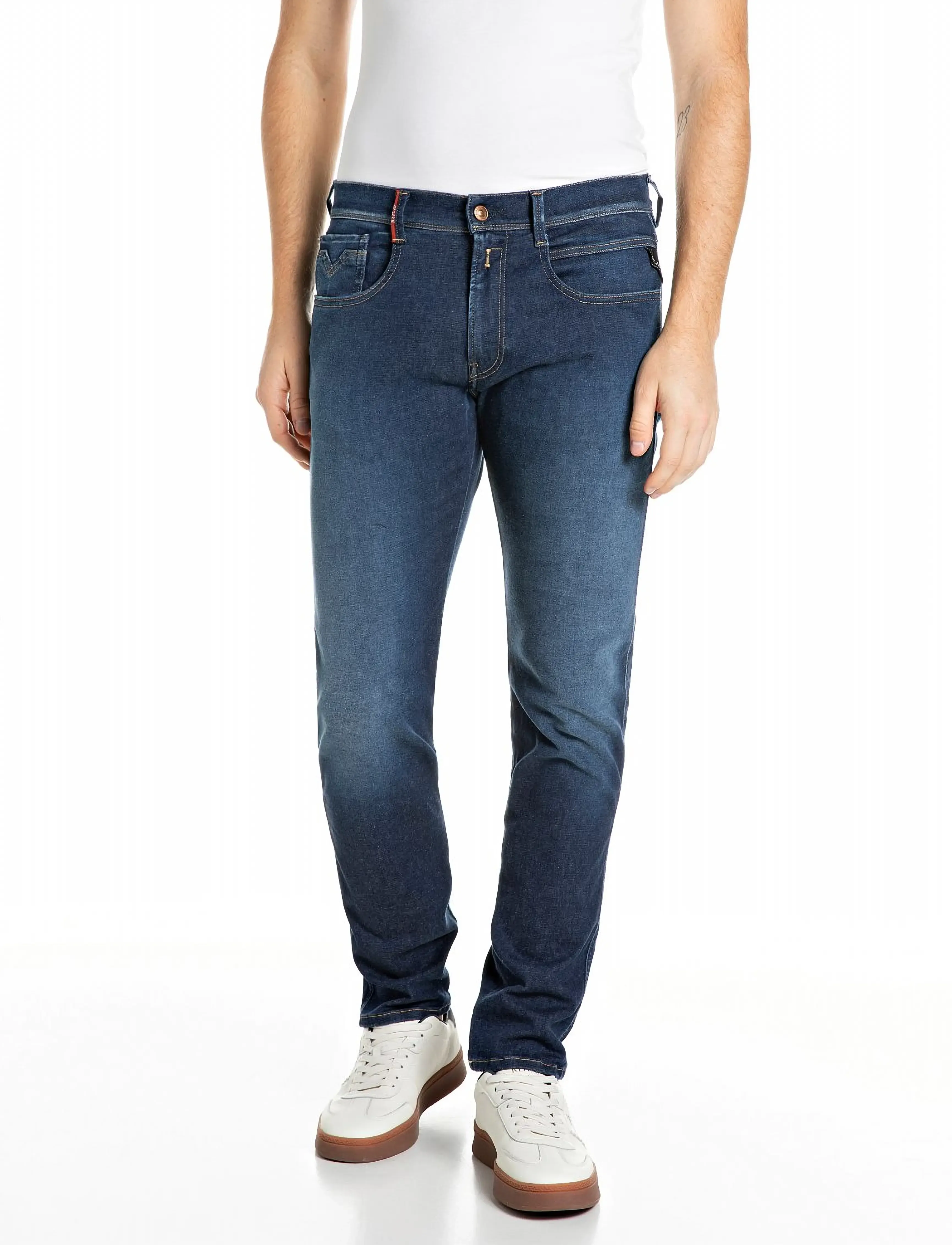 Replay Anbass Trousers Slim Hyperflex,Sustainable, 30 x 32, Jeans, Blau - Slim, Männerswear