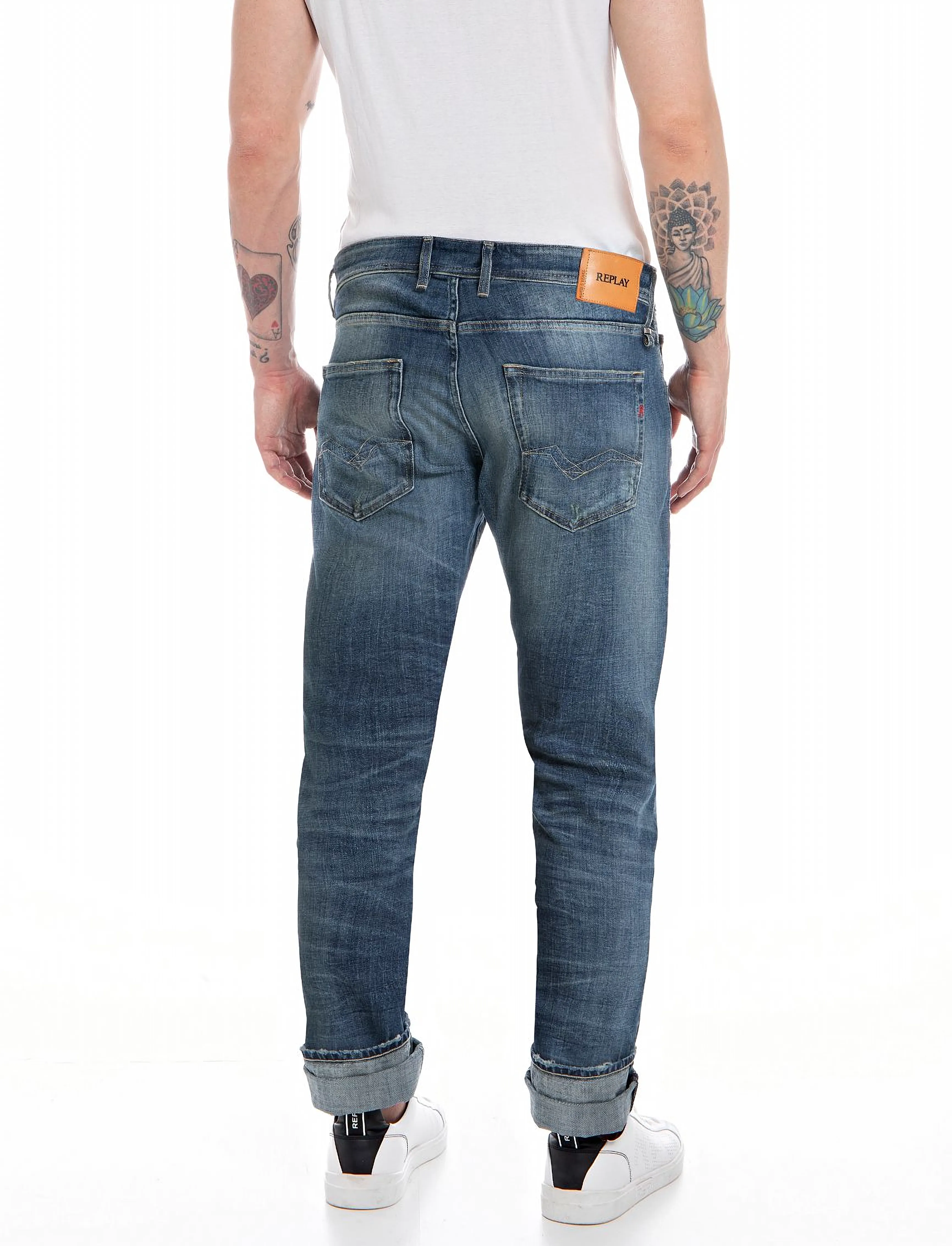 Replay - GROVER Trousers STRAIGHT AGED,Sustainable - regular jeans - blue - 2