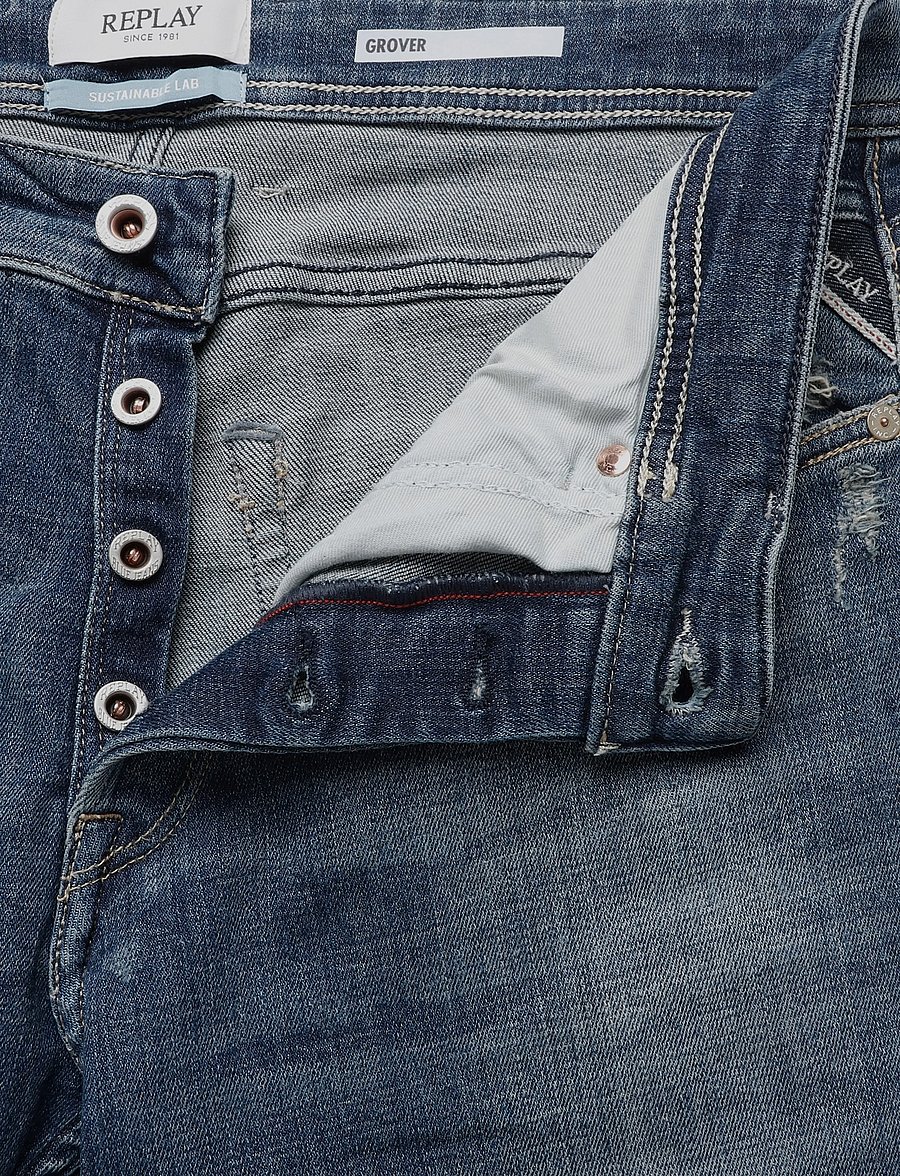 Replay - GROVER Trousers STRAIGHT AGED,Sustainable - regular jeans - blue - 4