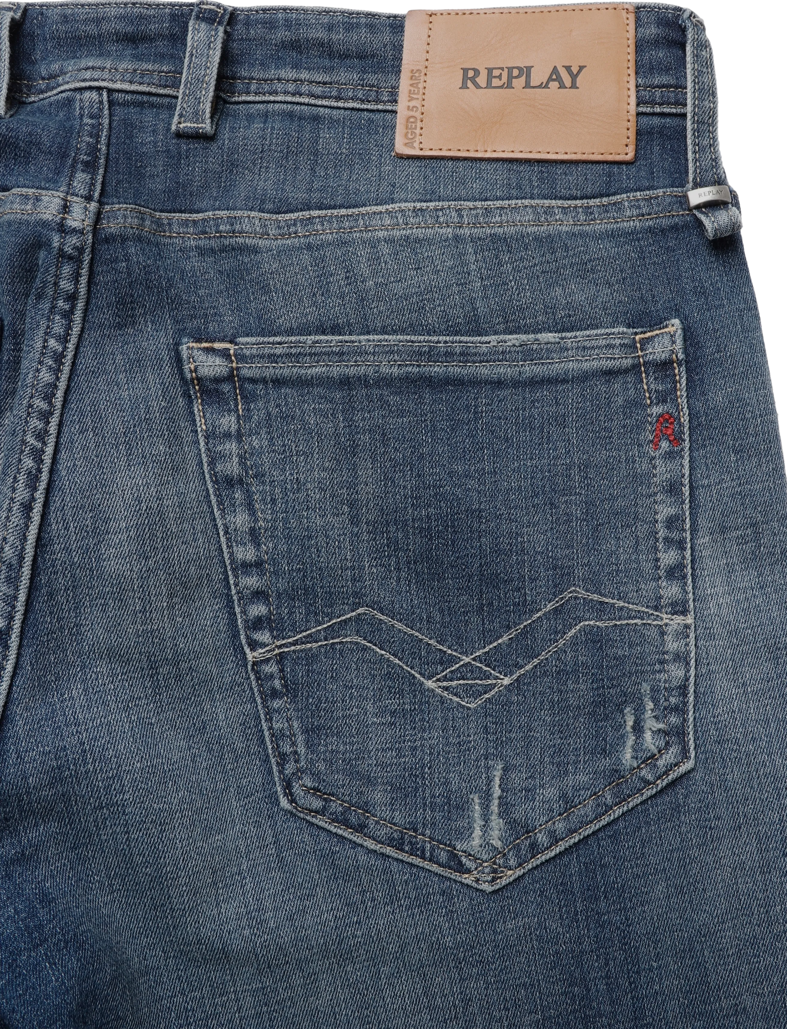 Replay - GROVER Trousers STRAIGHT AGED,Sustainable - regular jeans - blue - 5