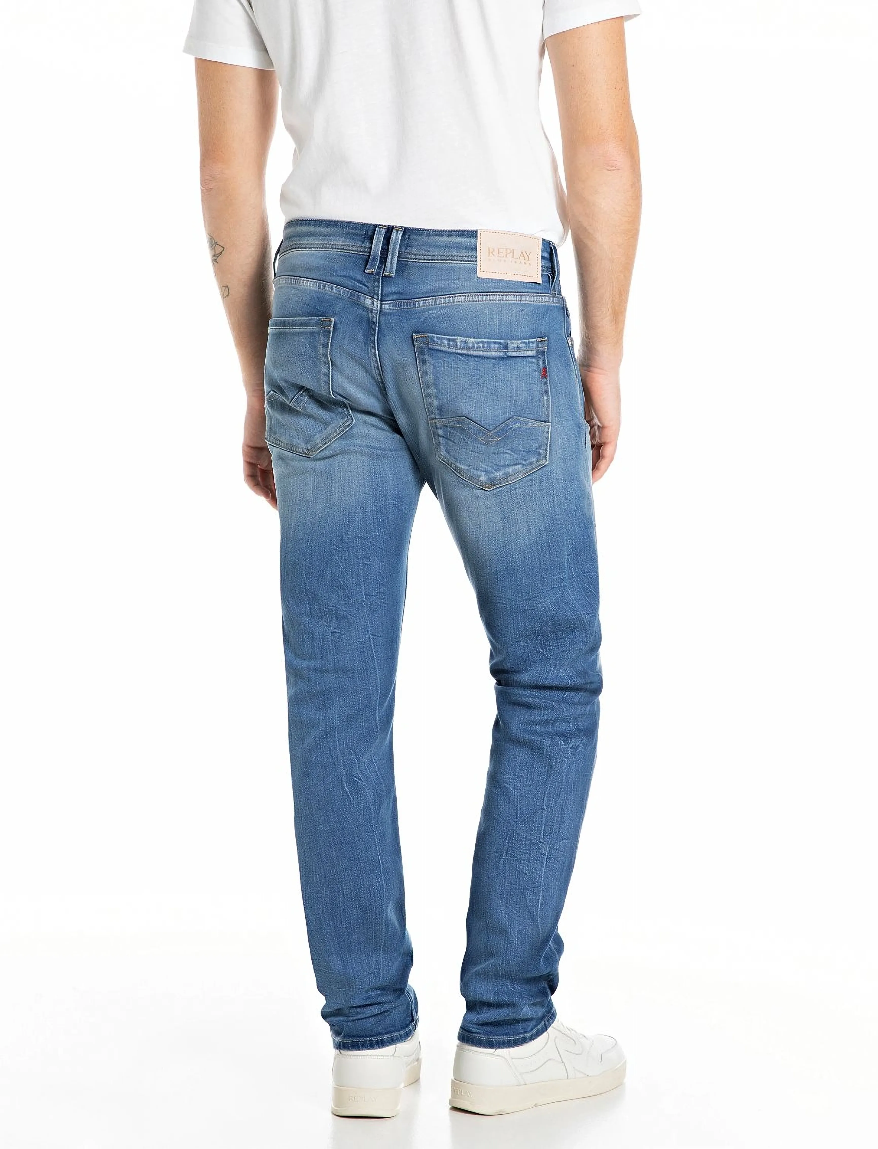Replay - ROCCO Trousers COMFORT 573 ECO PLUS - tavalised teksad - medium blue - 2