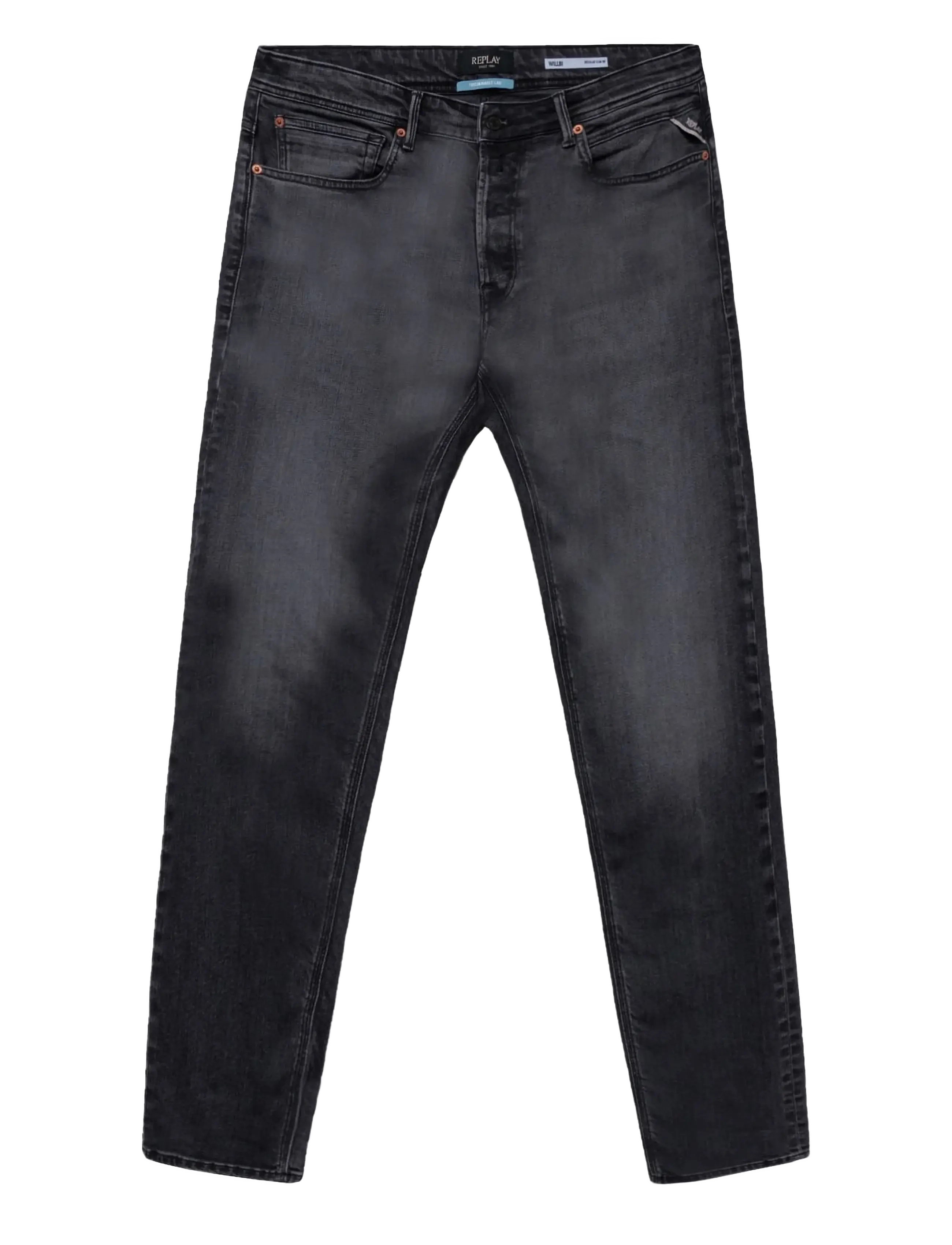 Replay ROCCO Trousers COMFORT 573 ECO PLUS - Kitsad teksad - GREY / black