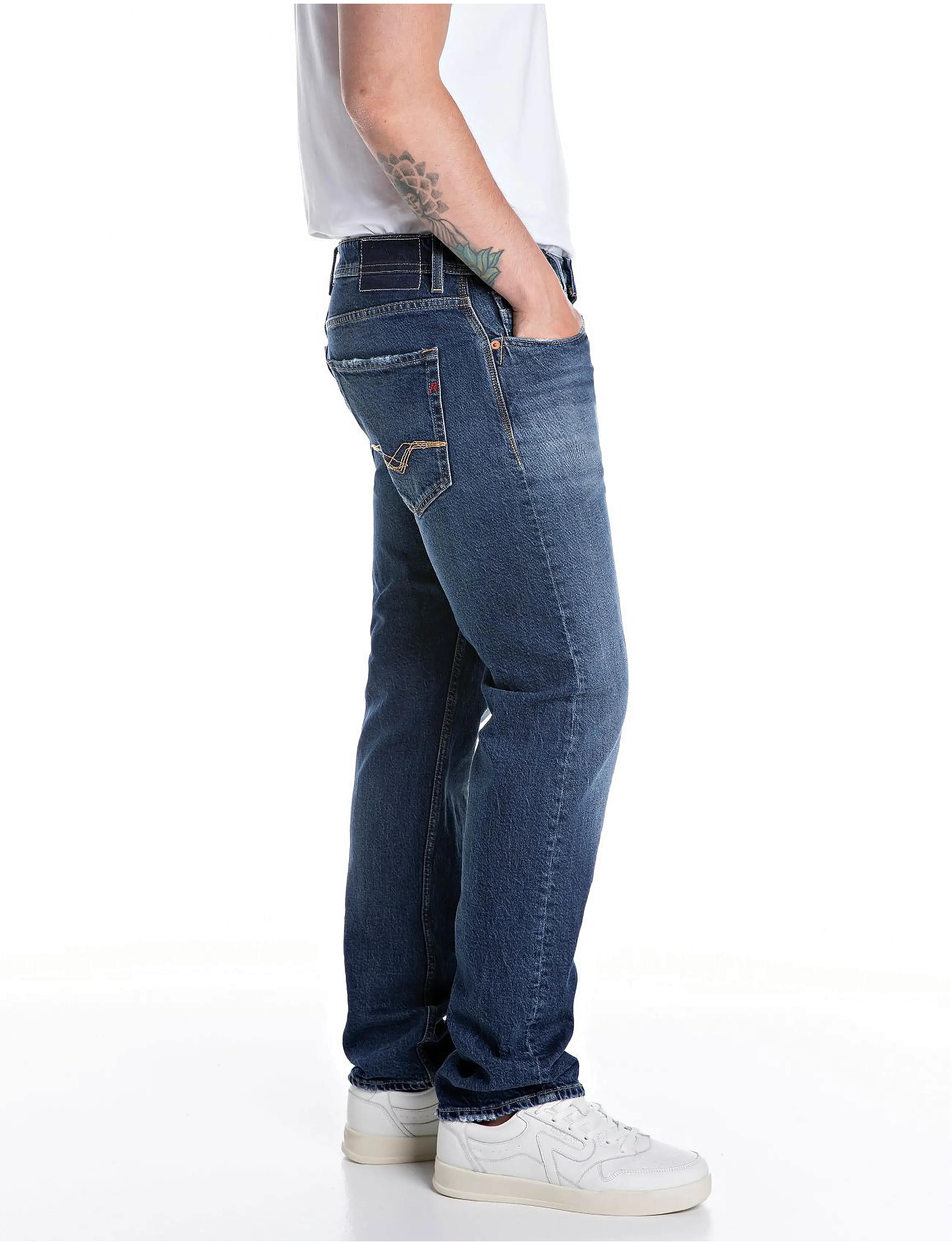 Replay ROCCO Trousers COMFORT Original - Loose jeans - BLUE / blue