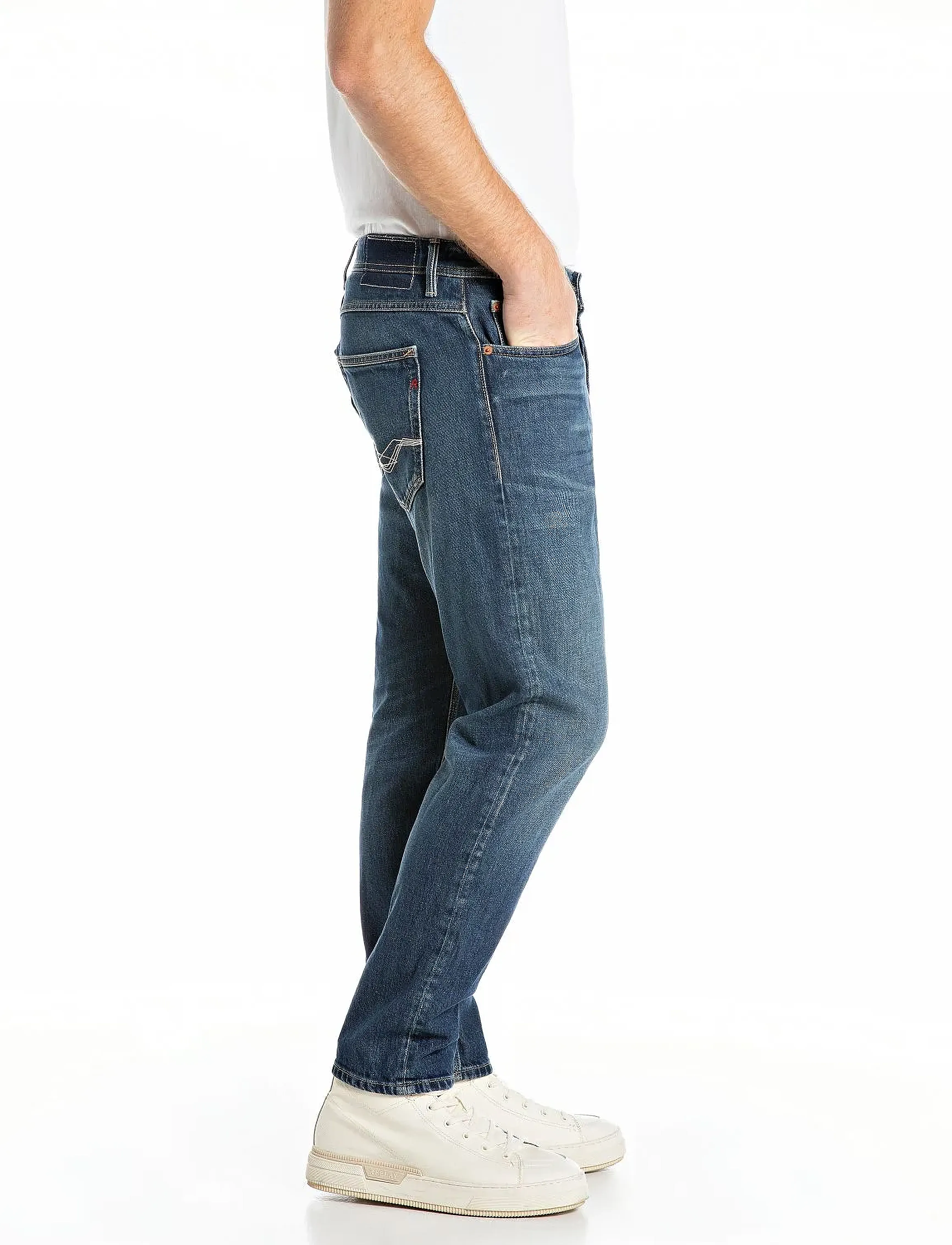 Replay - WILLBI Trousers REGULAR_SLIM Original - bukser & jeans - dark blue - 4