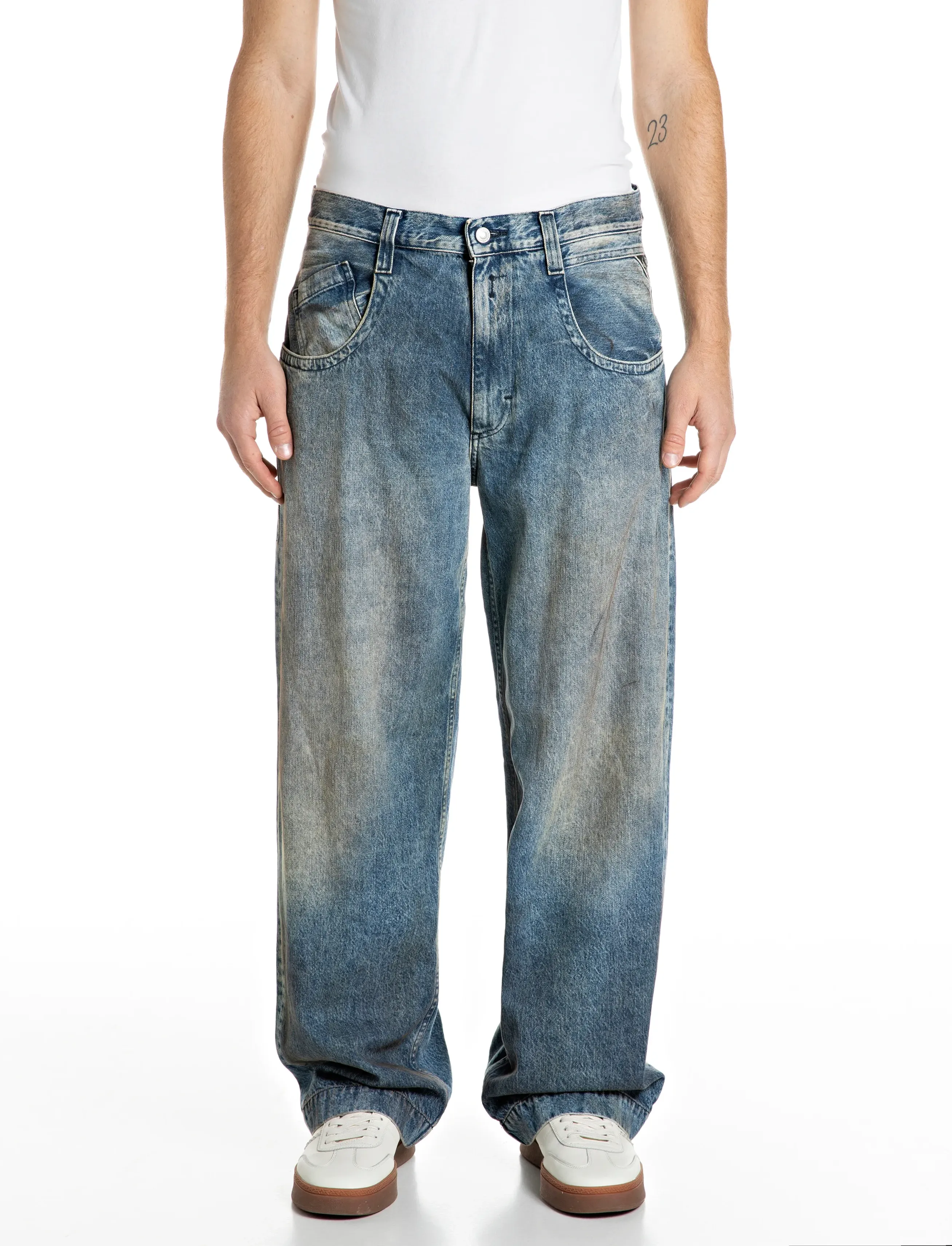 Replay - FERYS Trousers BAGGY ,Sustainable - bukser & jeans - blue - 0