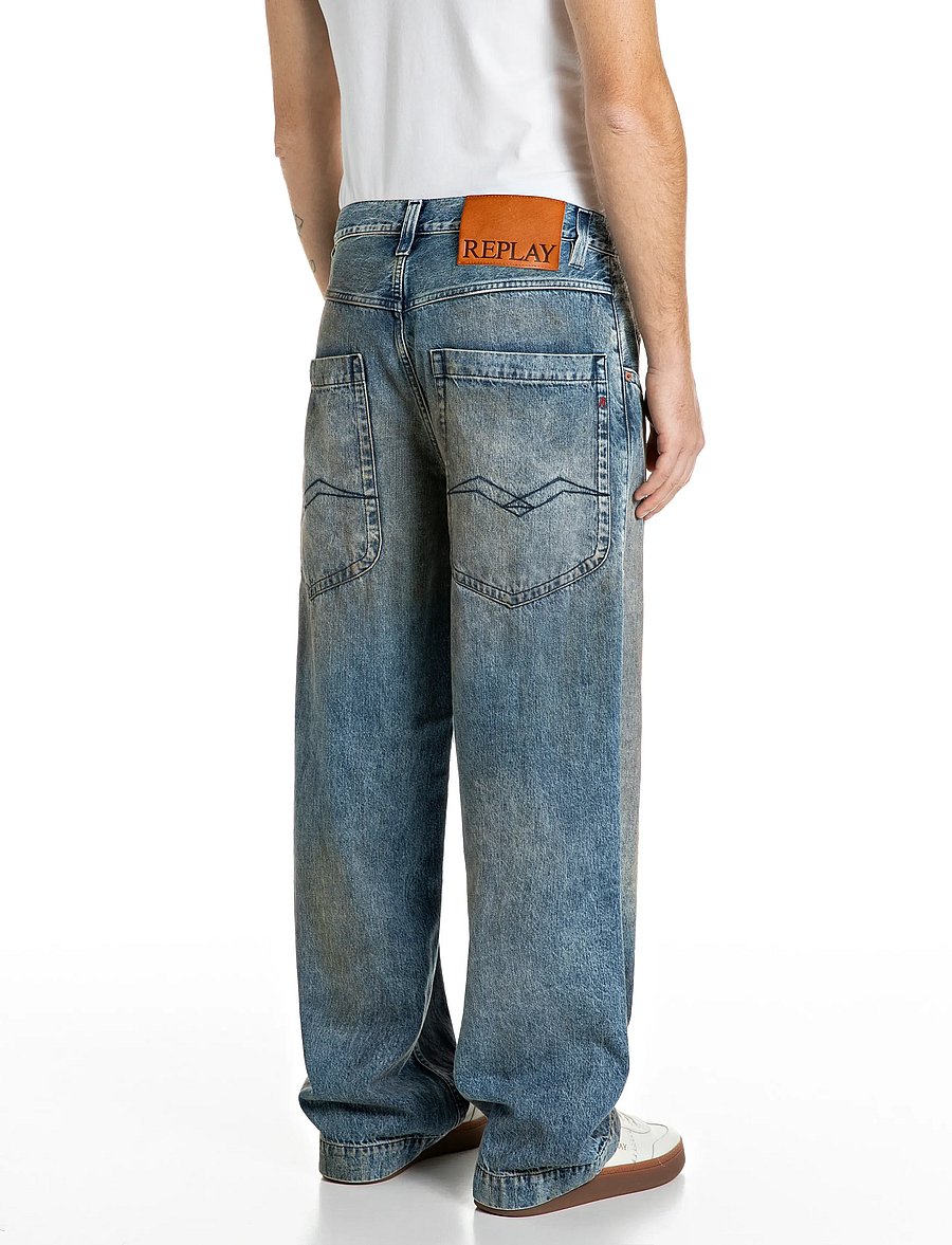 Replay - FERYS Trousers BAGGY ,Sustainable - weite jeans - blue - 3