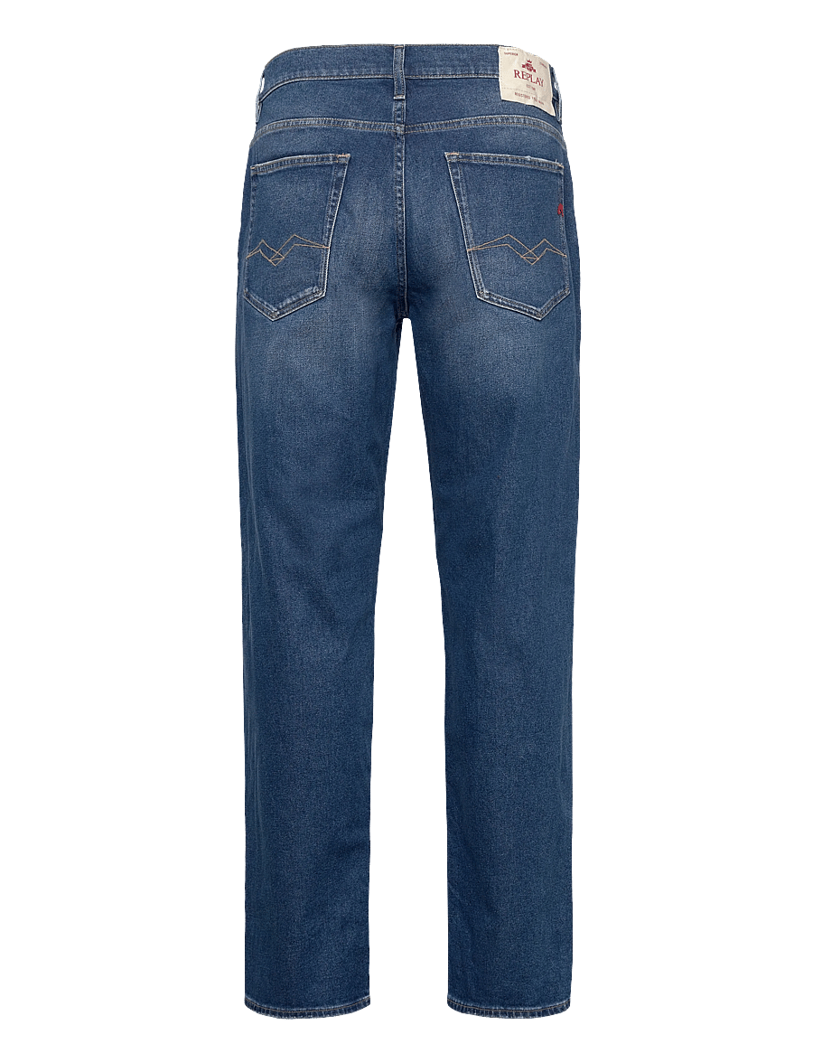 Replay - KYRAN Trousers RELAXED RED LOGO - normale jeans - blue - 2