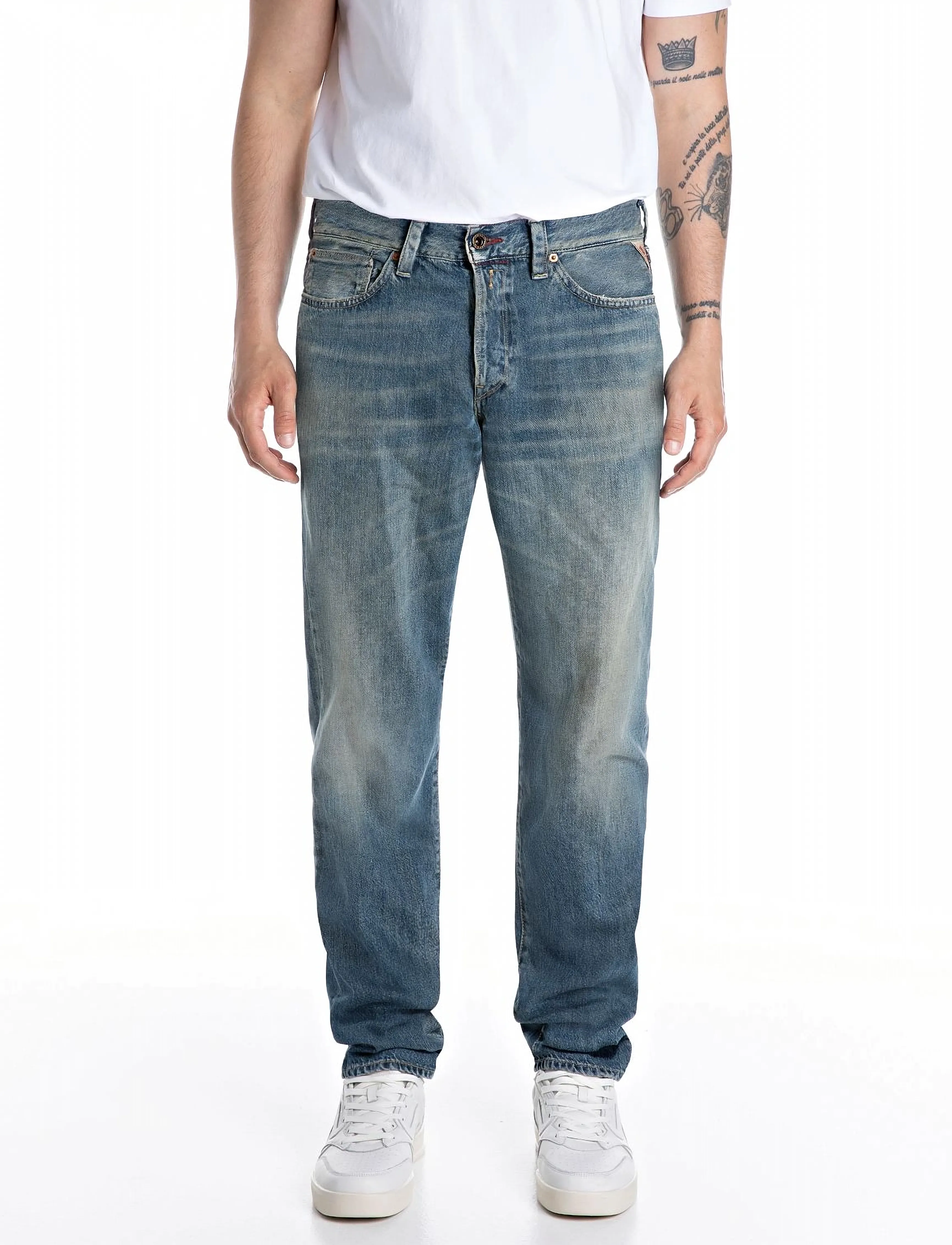 Replay NEAAL Trousers SLIM Royal Eagle - Slim fit -farkut - BLUE / blue