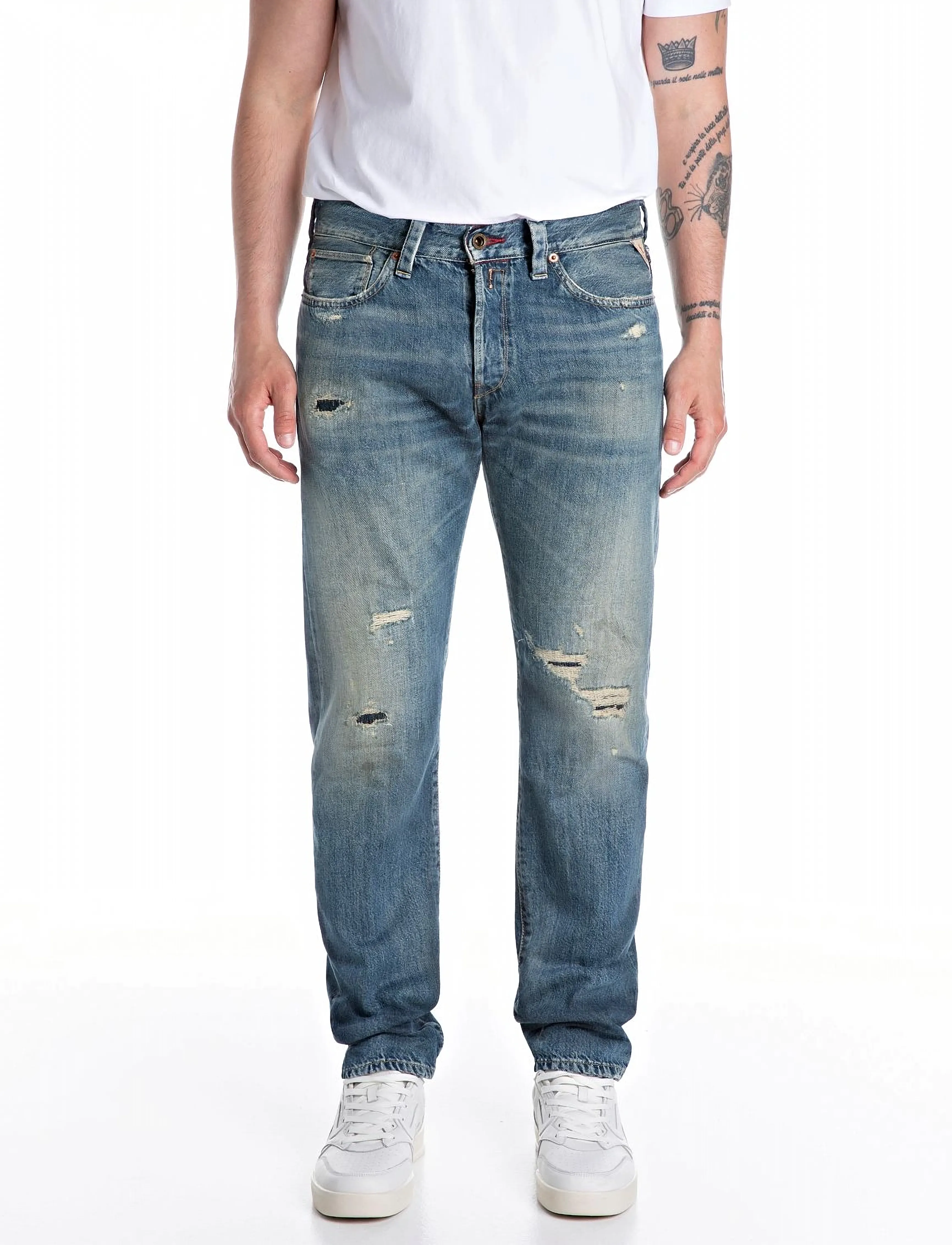 Replay NEAAL Trousers SLIM Royal Eagle - Slim fit -farkut - BLUE / blue