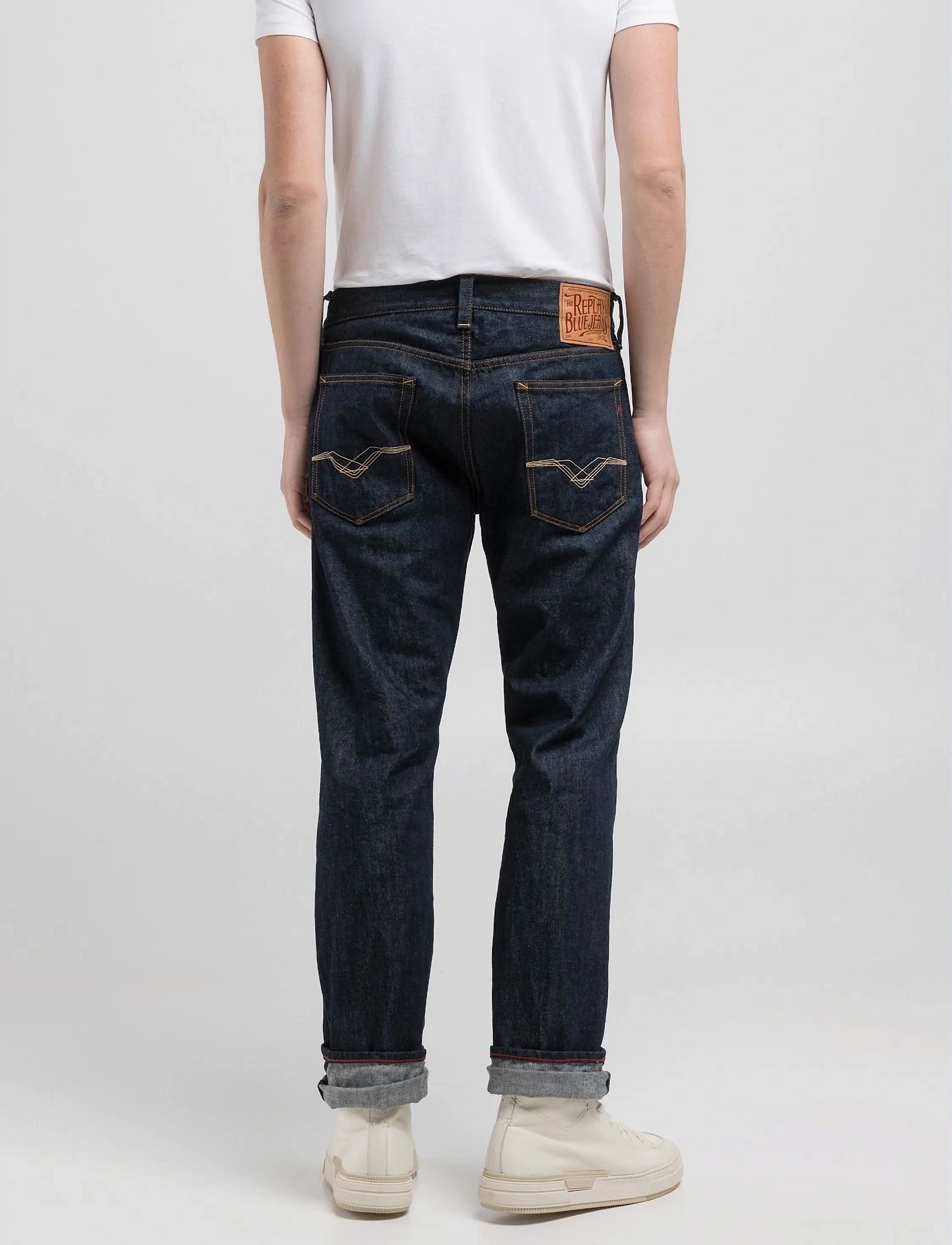 REPLAY Deryck Trousers Regular Royal Eagle straight leg jeans herr – bild 7