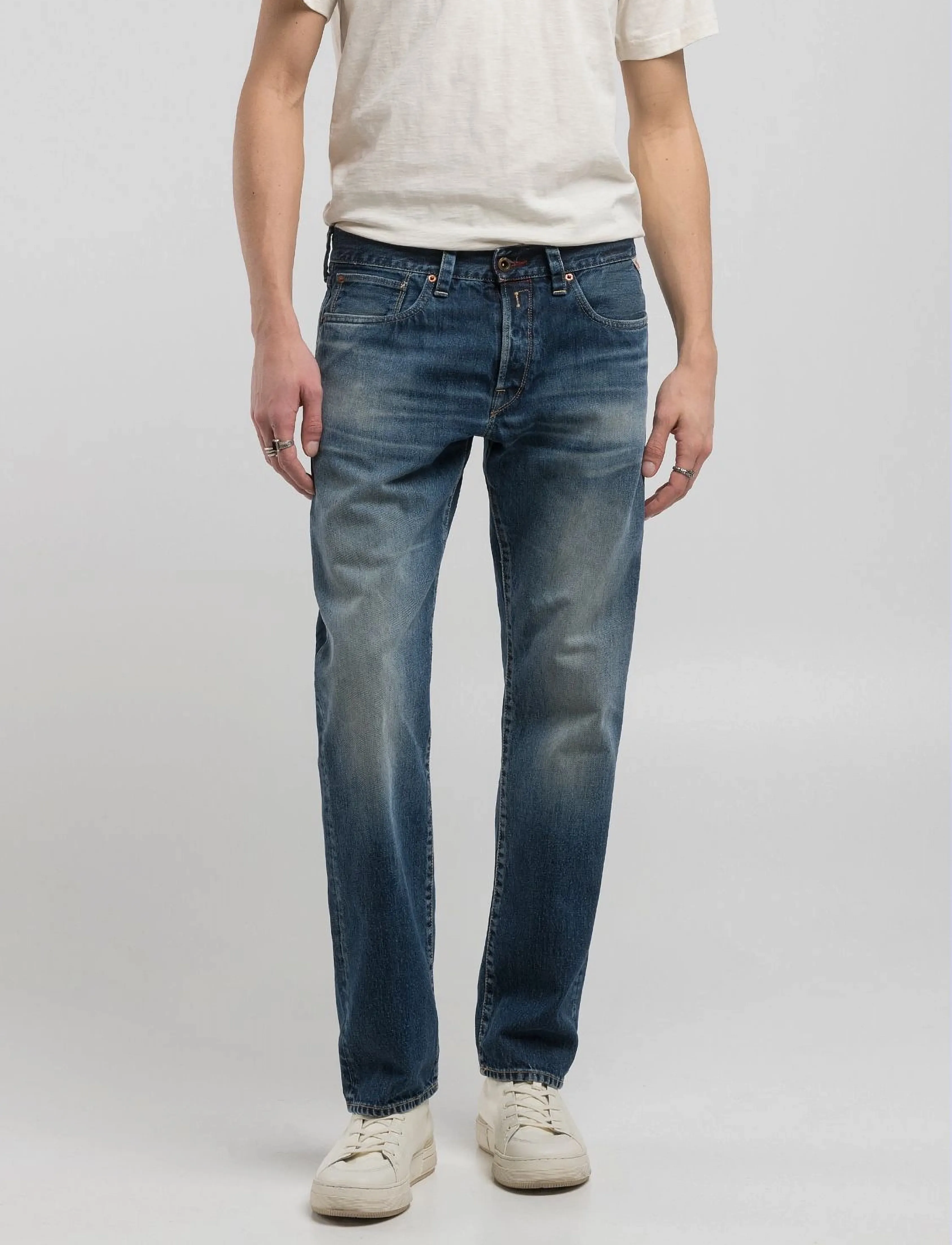 REPLAY Deryck Trousers Regular Royal Eagle straight leg jeans herr – bild 9