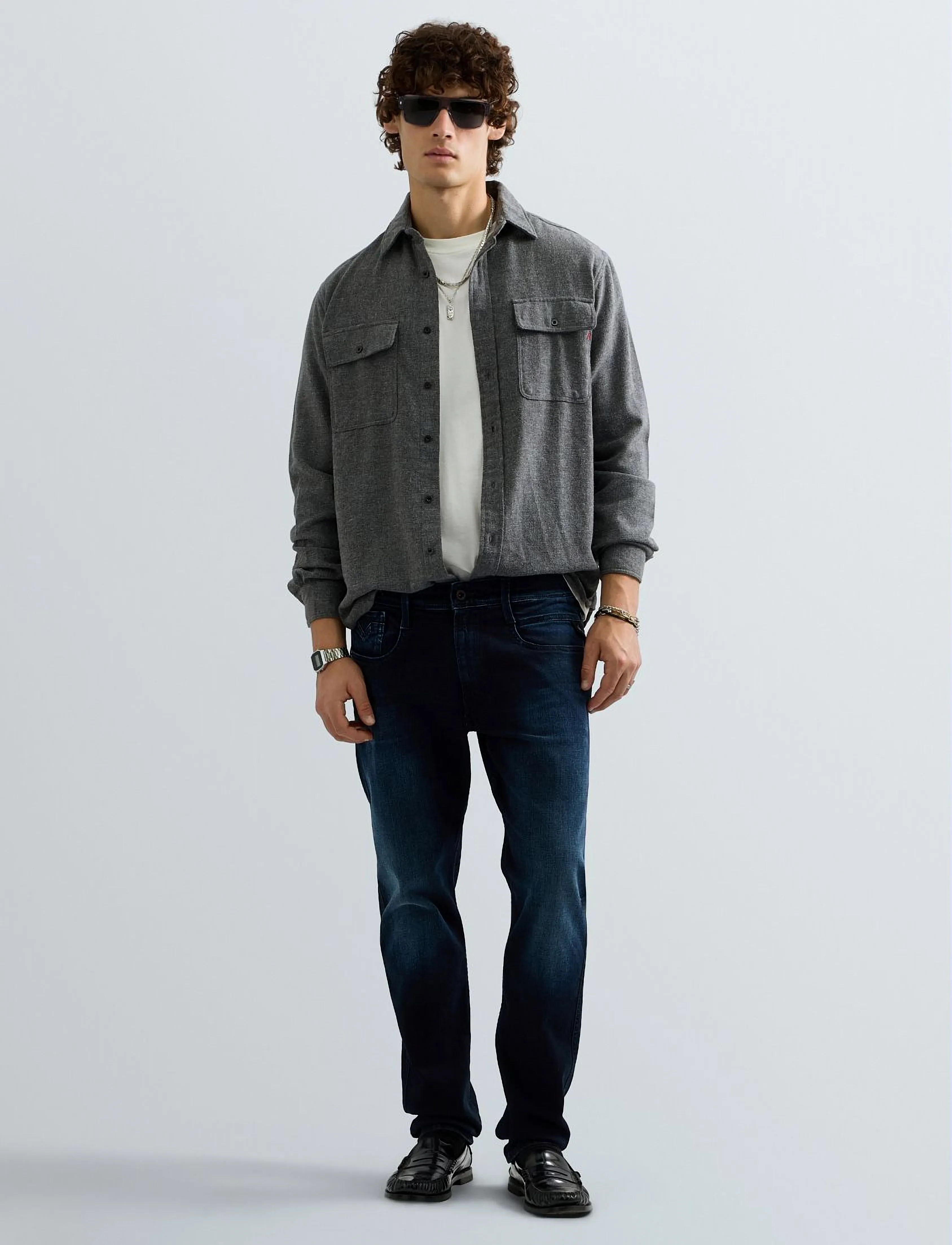 Replay - Shirt REGULAR - flanellen overhemden - grey - 4