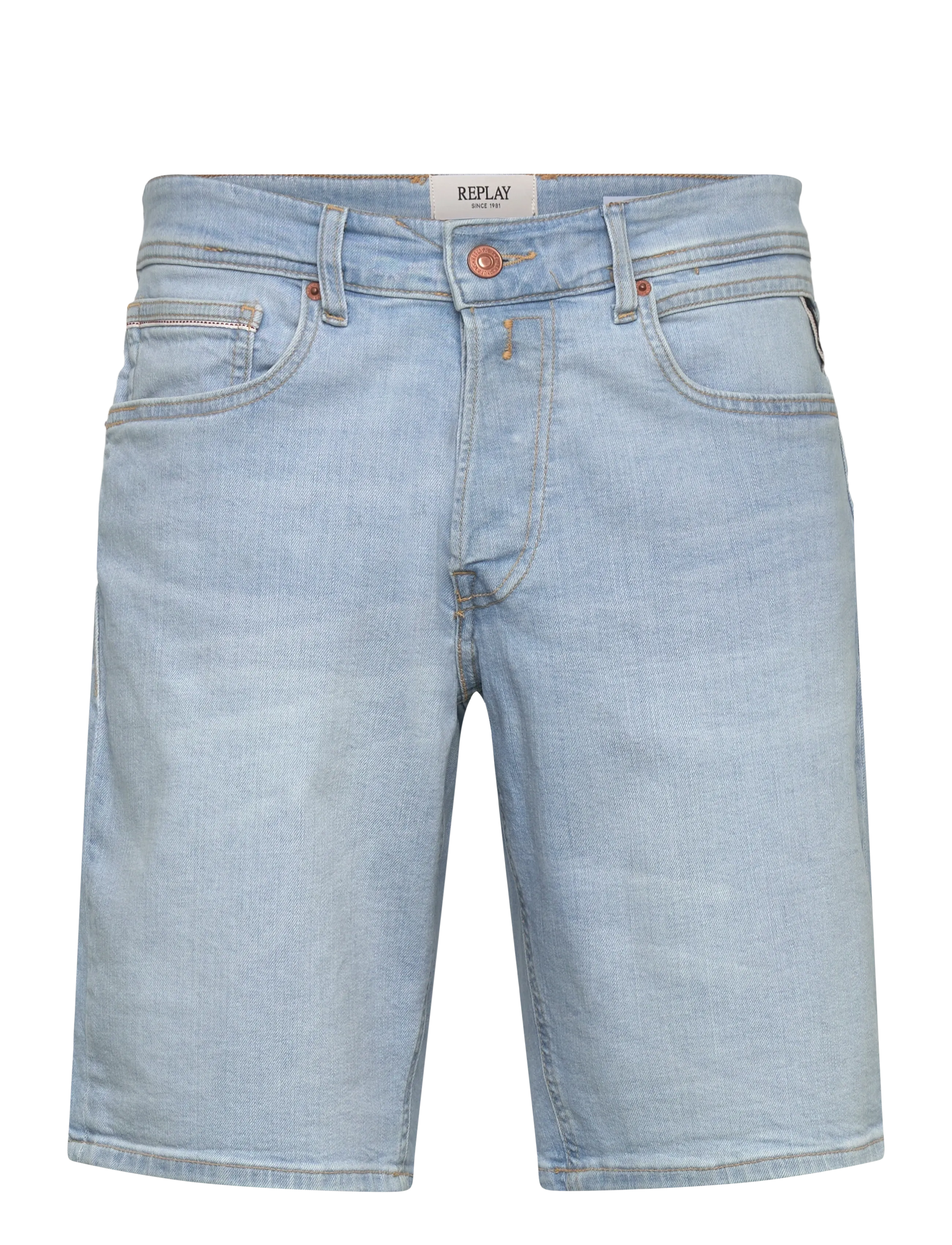 Replay GROVER SHORT Shorts STRAIGHT 573 ECO PLUS - Teksarõivad - BLUE / blue