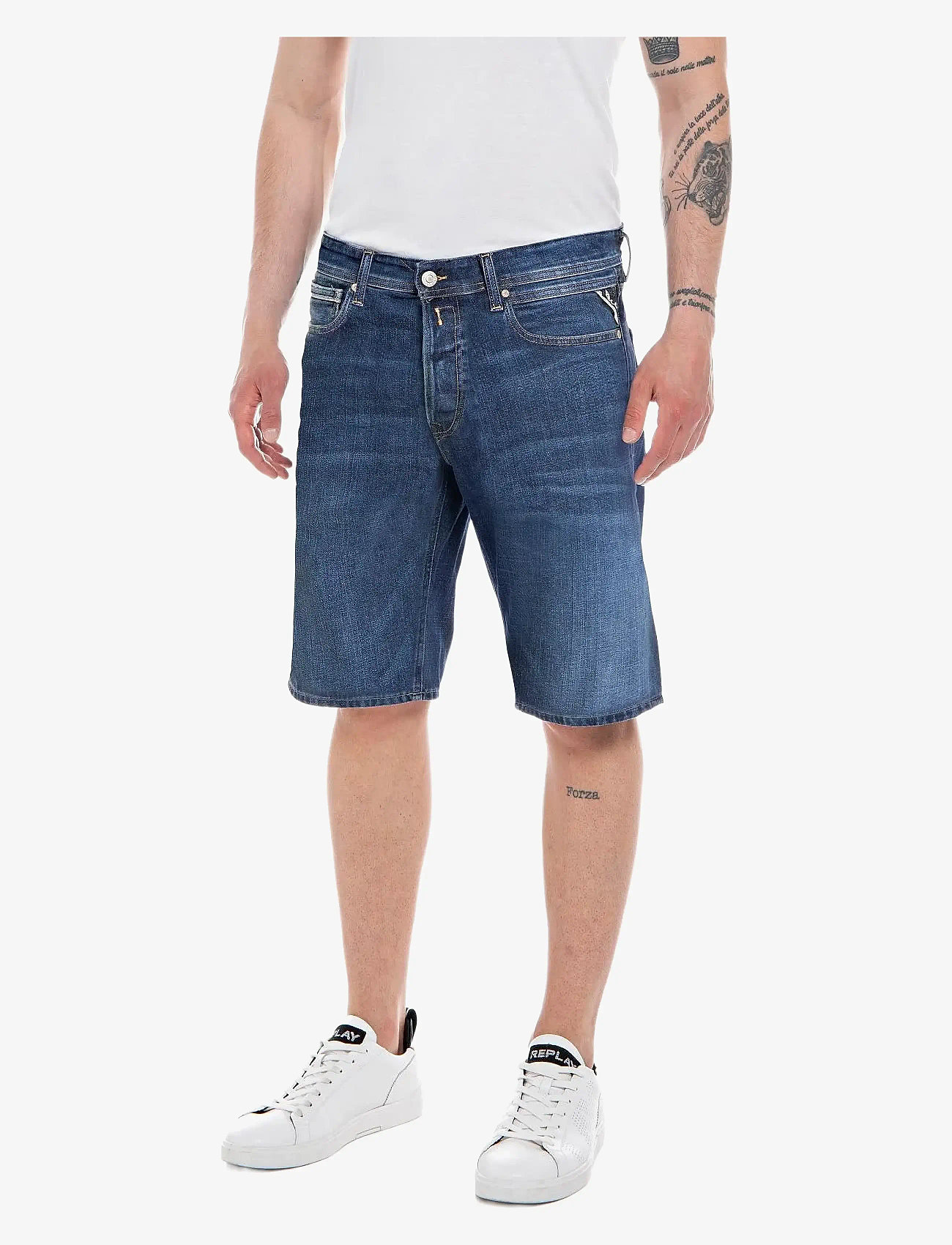 Replay - GROVER SHORT Shorts STRAIGHT 573 ECO PLUS - jorts - blue - 0
