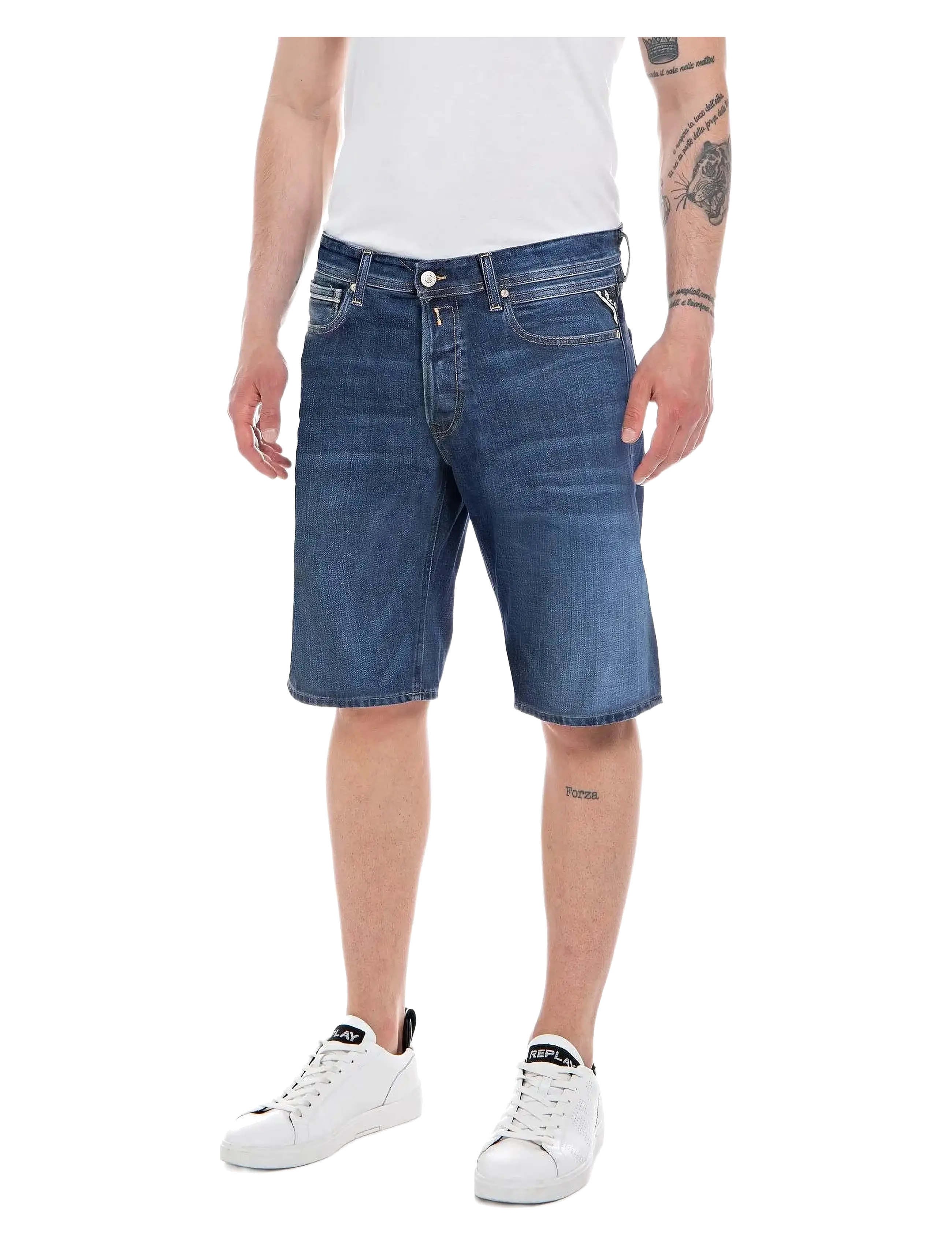 Replay GROVER SHORT Shorts STRAIGHT 573 ECO PLUS - Shorts - BLUE / blue