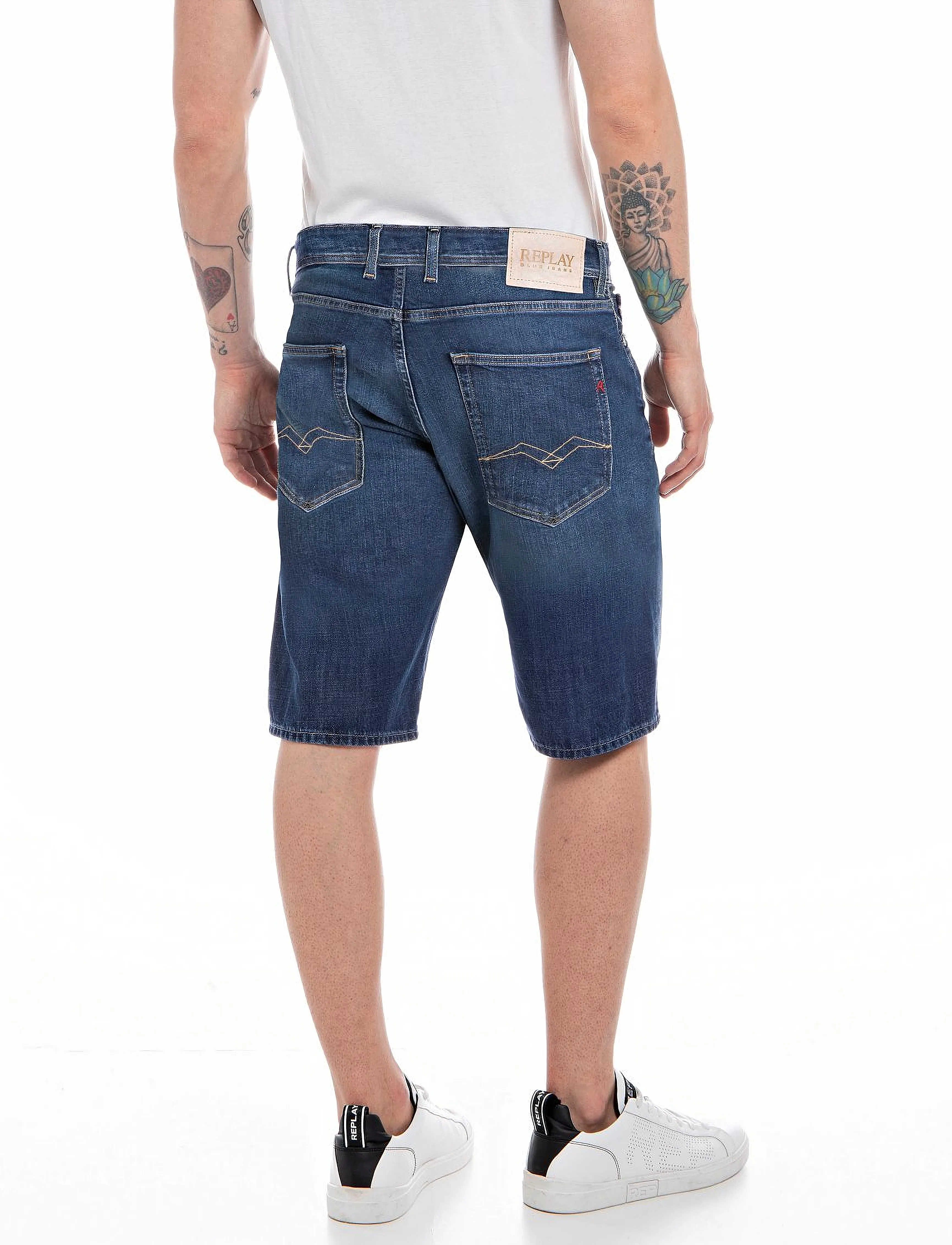 Replay - GROVER SHORT Shorts STRAIGHT 573 ECO PLUS - jeans shorts - blue - 1