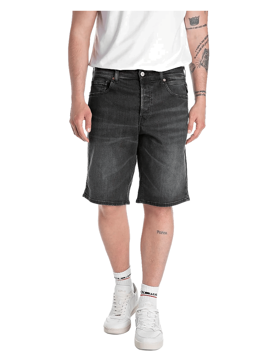 Replay - GROVER SHORT Shorts STRAIGHT 573 ECO PLUS - lühikesed teksapüksid - black - 0