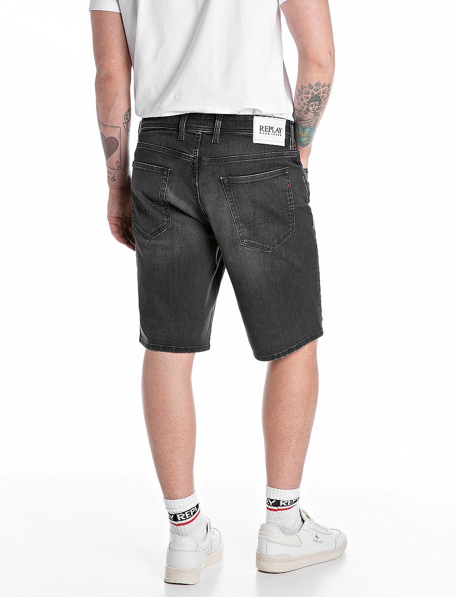 Replay - GROVER SHORT Shorts STRAIGHT 573 ECO PLUS - lühikesed teksapüksid - black - 1