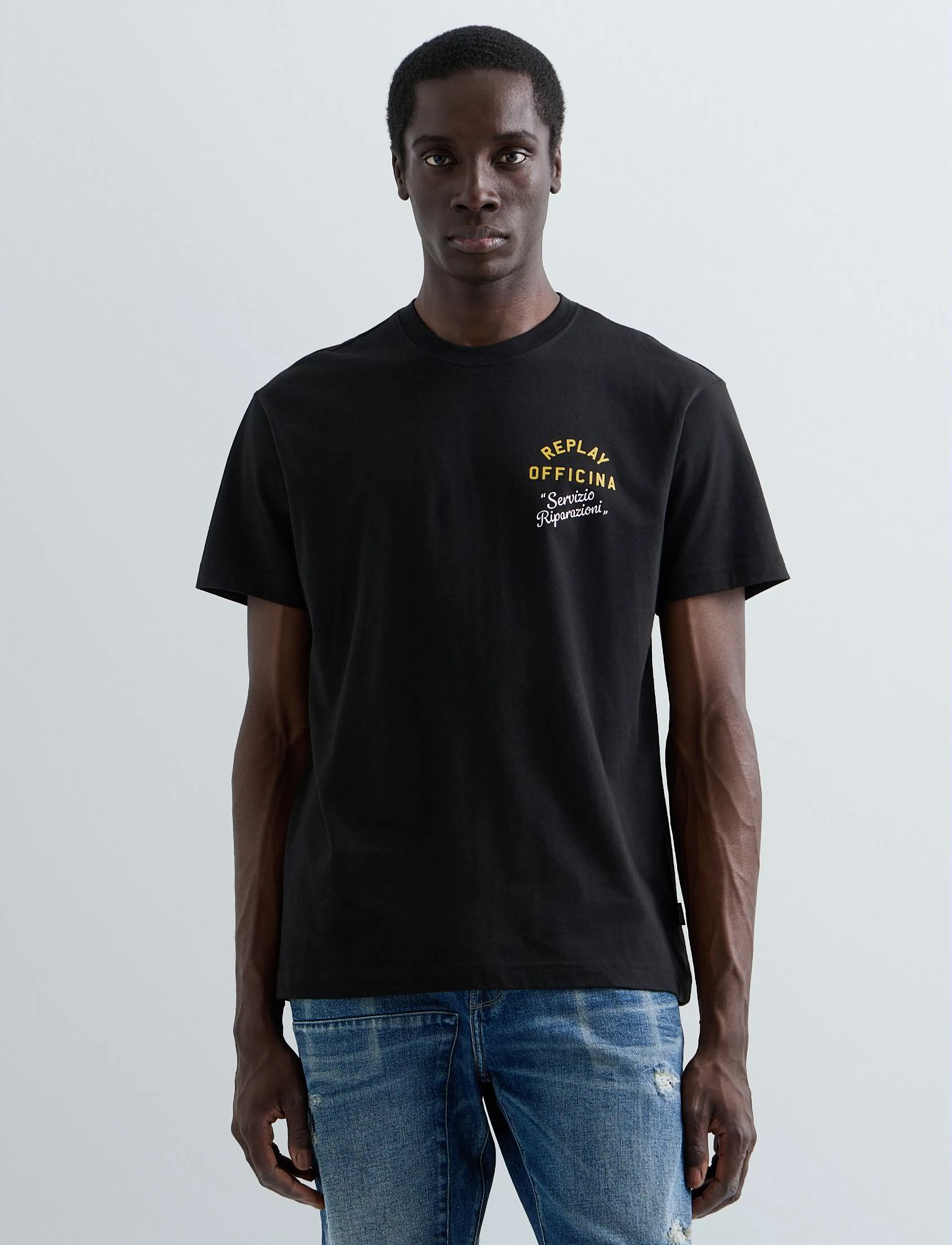 Replay - T-Shirt REGULAR - kortærmede t-shirts - black - 4