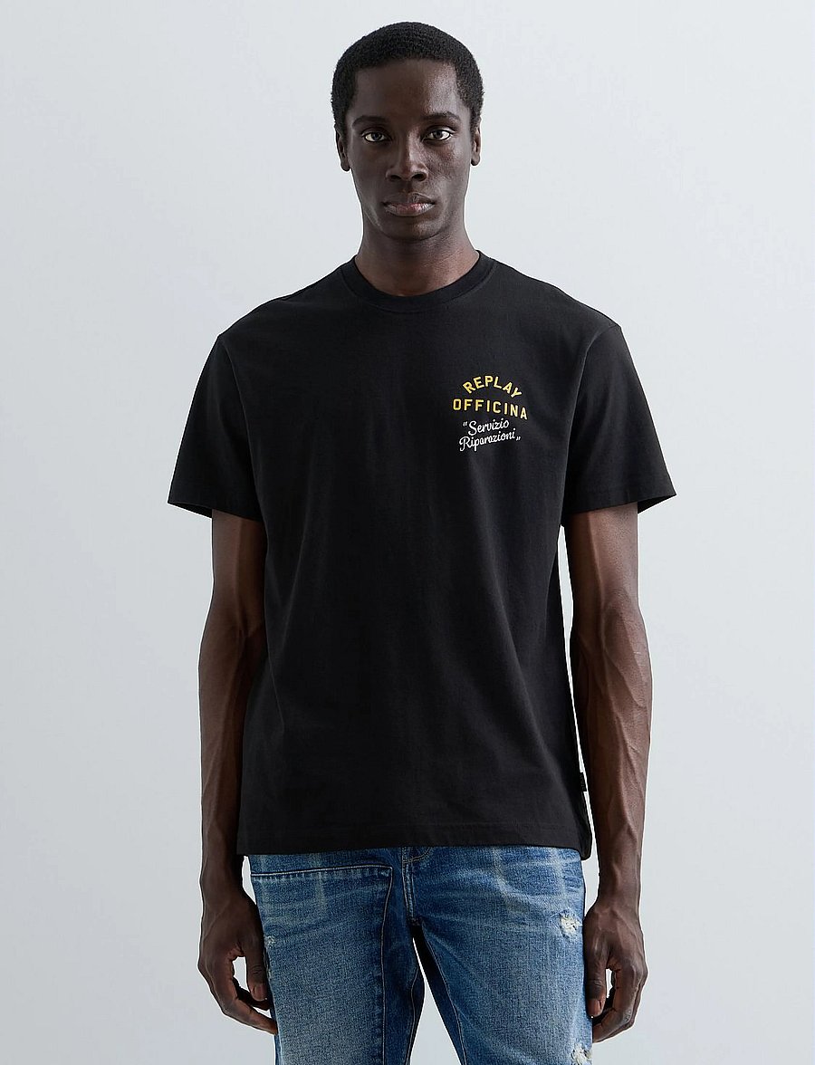 Replay - T-Shirt REGULAR - kortærmede t-shirts - black - 4