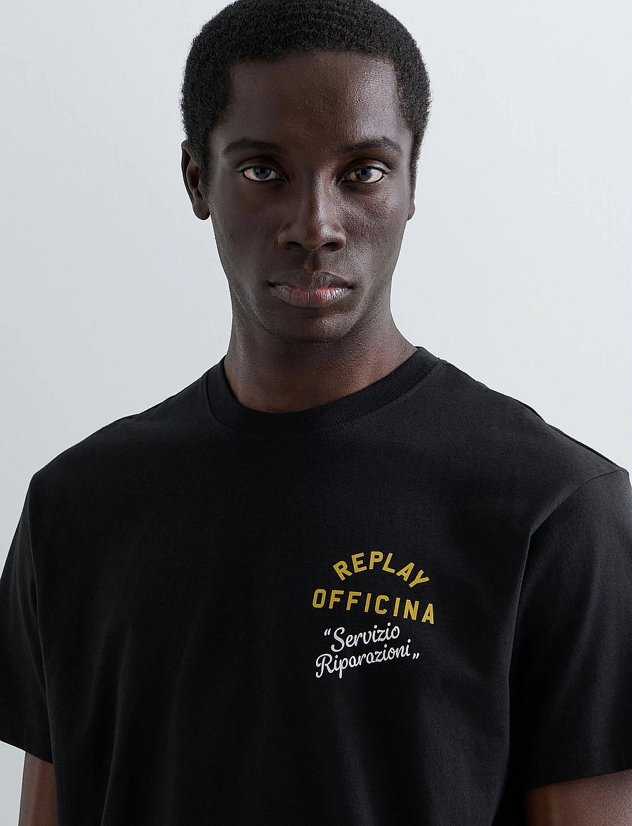 Replay - T-Shirt REGULAR - kortærmede t-shirts - black - 5