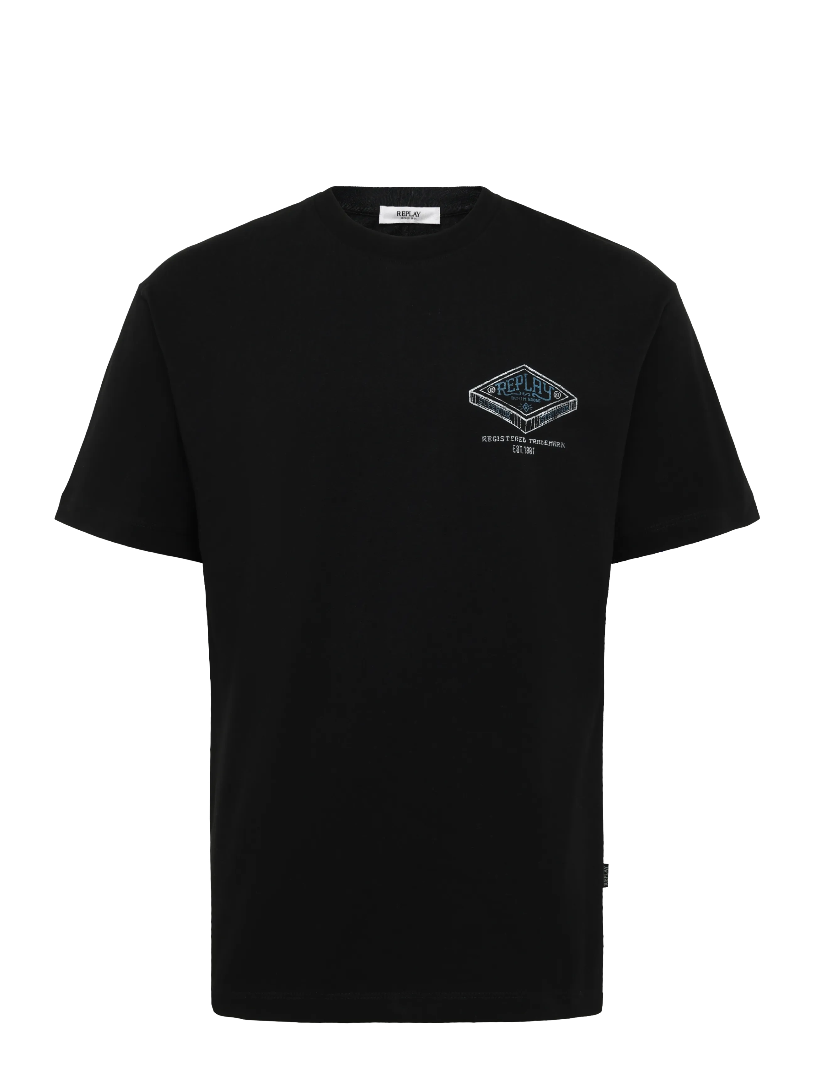 Replay - T-Shirt RELAXED - kortærmede t-shirts - black - 1