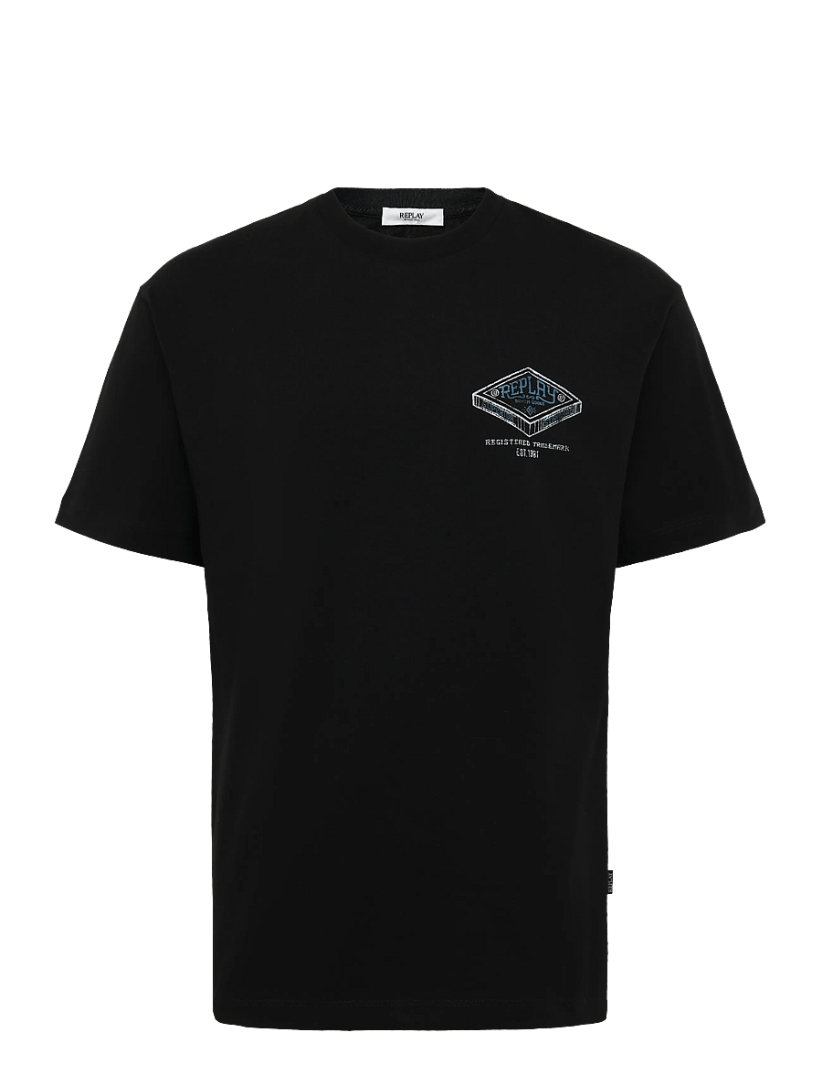 Replay - T-Shirt RELAXED - kortærmede t-shirts - black - 1