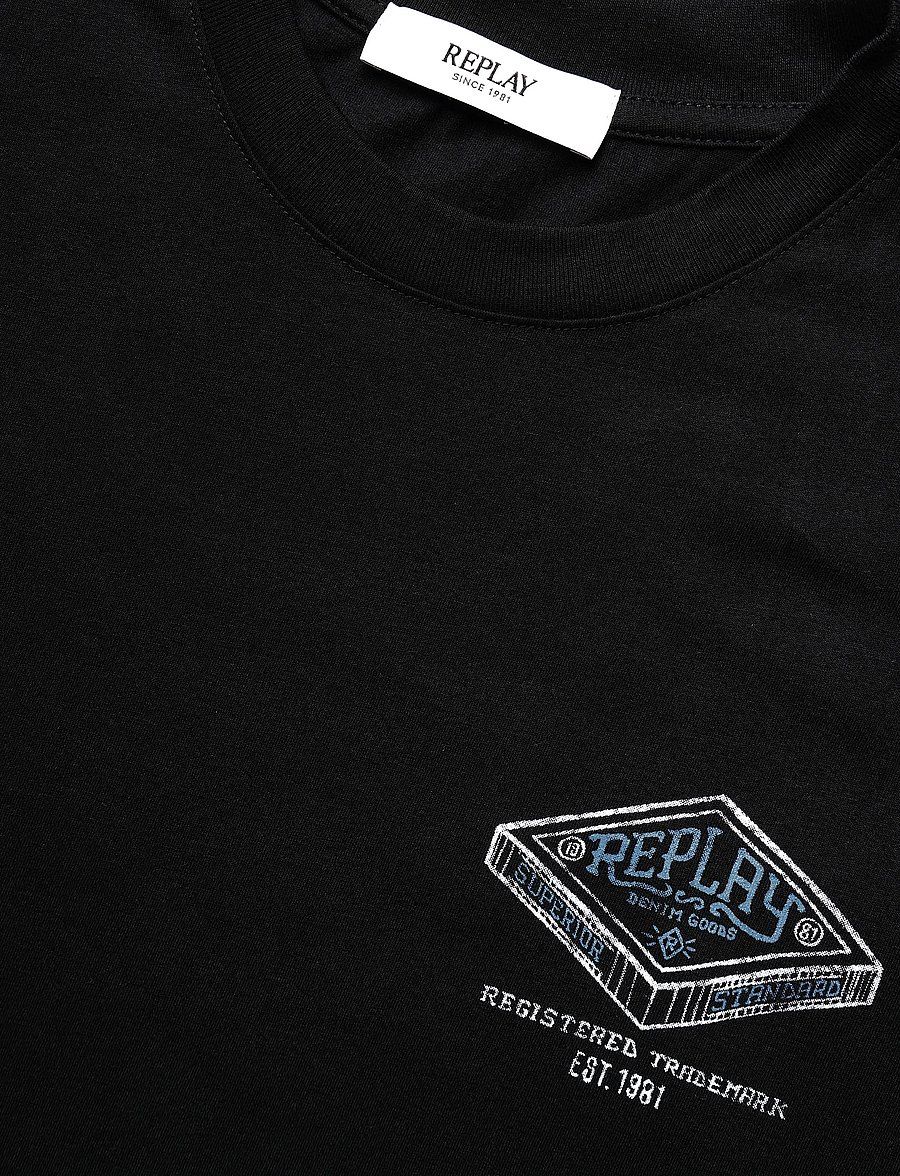 Replay - T-Shirt RELAXED - kortærmede t-shirts - black - 4