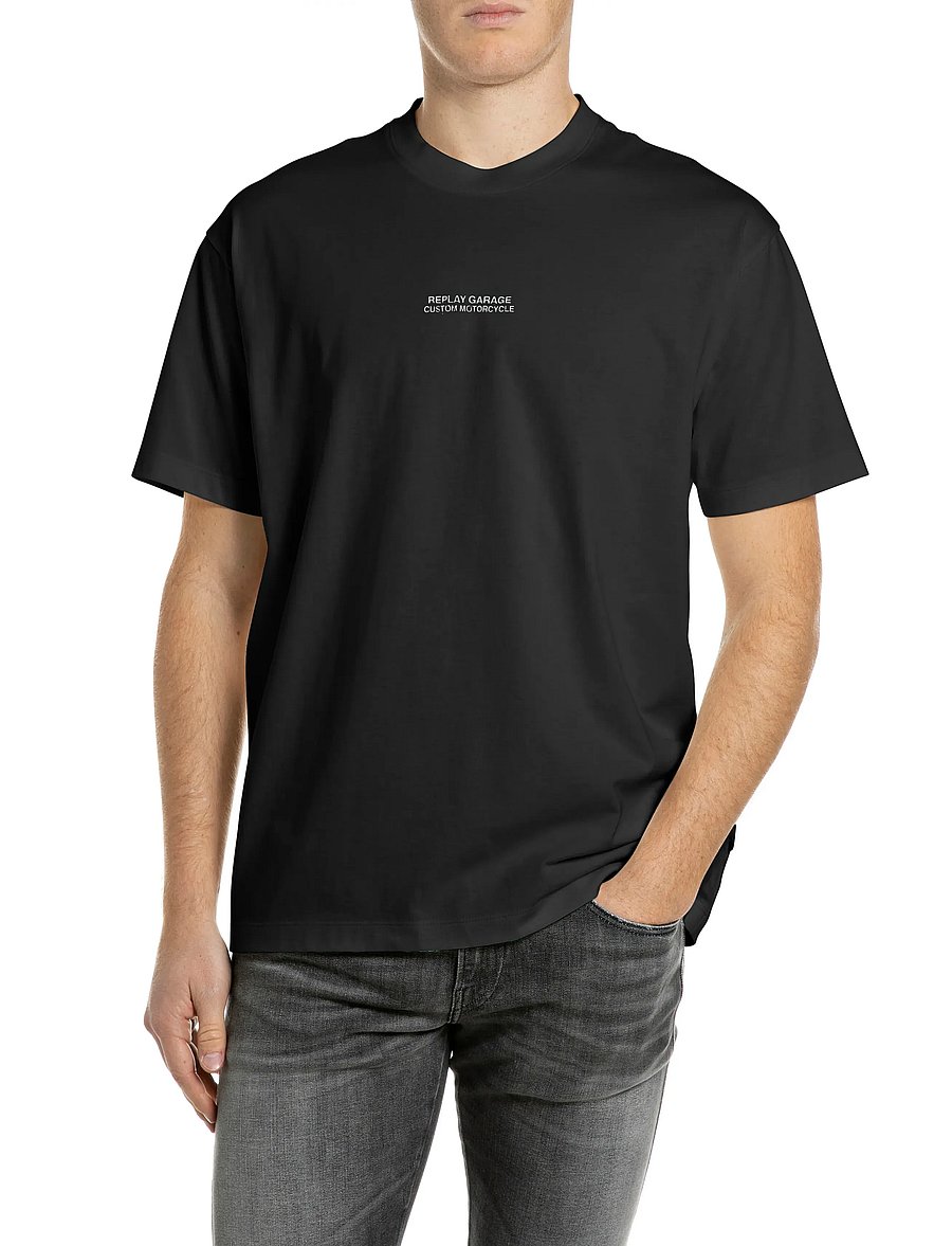 Replay - T-Shirt RELAXED - kortärmade t-shirts - black - 0