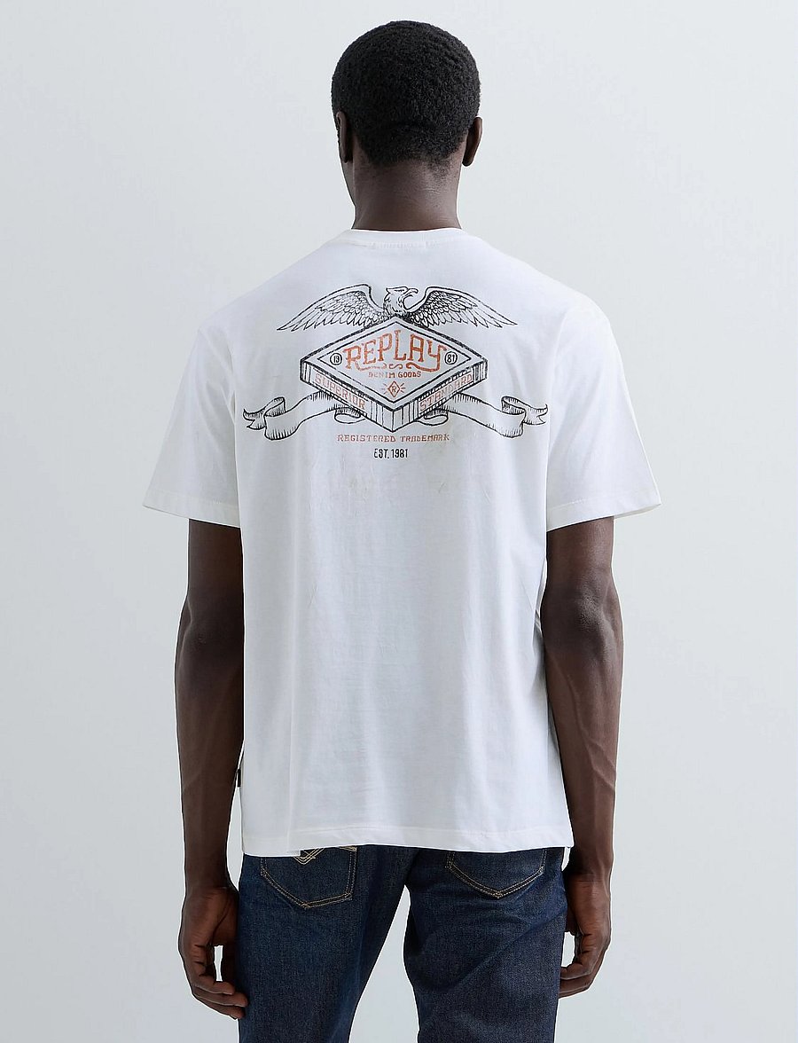 Replay - T-Shirt RELAXED - kurzärmelige t-shirts - white - 3