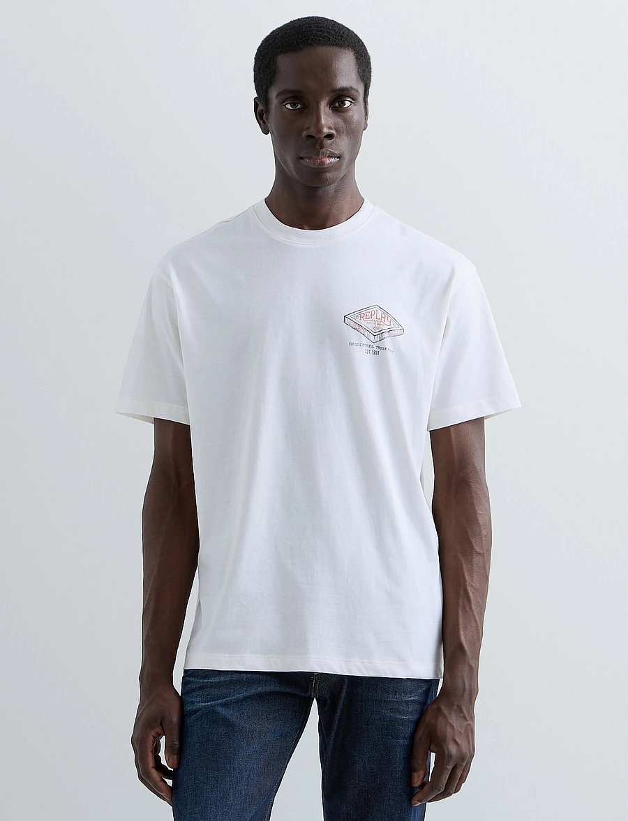 Replay - T-Shirt RELAXED - kurzärmelige t-shirts - white - 4