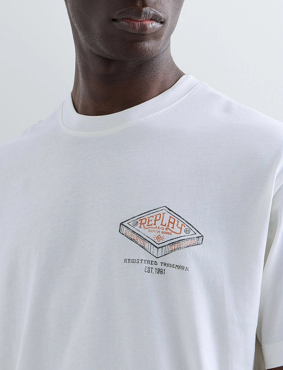 Replay - T-Shirt RELAXED - kurzärmelige t-shirts - white - 5