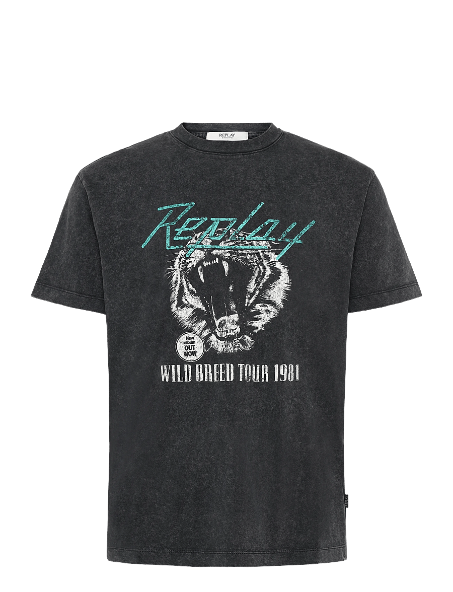 Replay - T-Shirt RELAXED - kurzärmelige t-shirts - black - 1