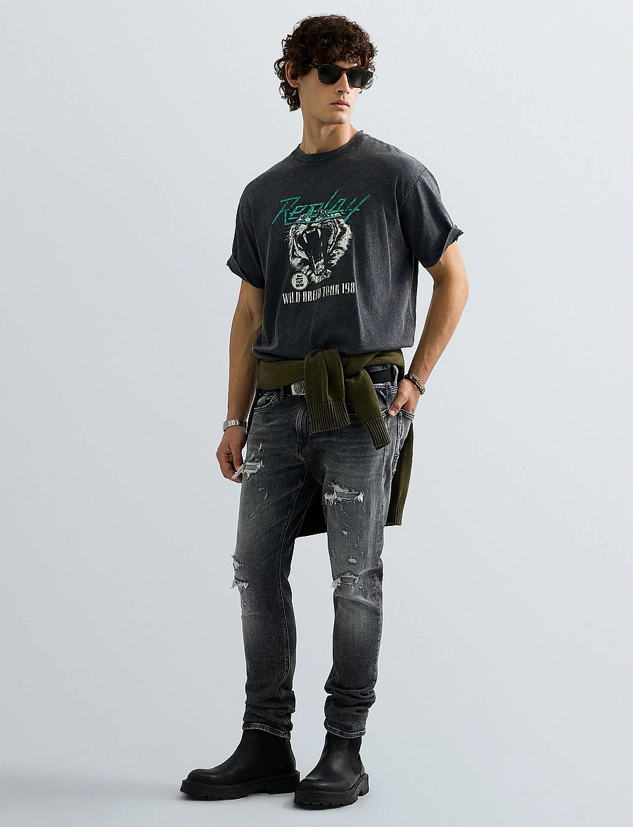 Replay - T-Shirt RELAXED - kurzärmelige t-shirts - black - 4