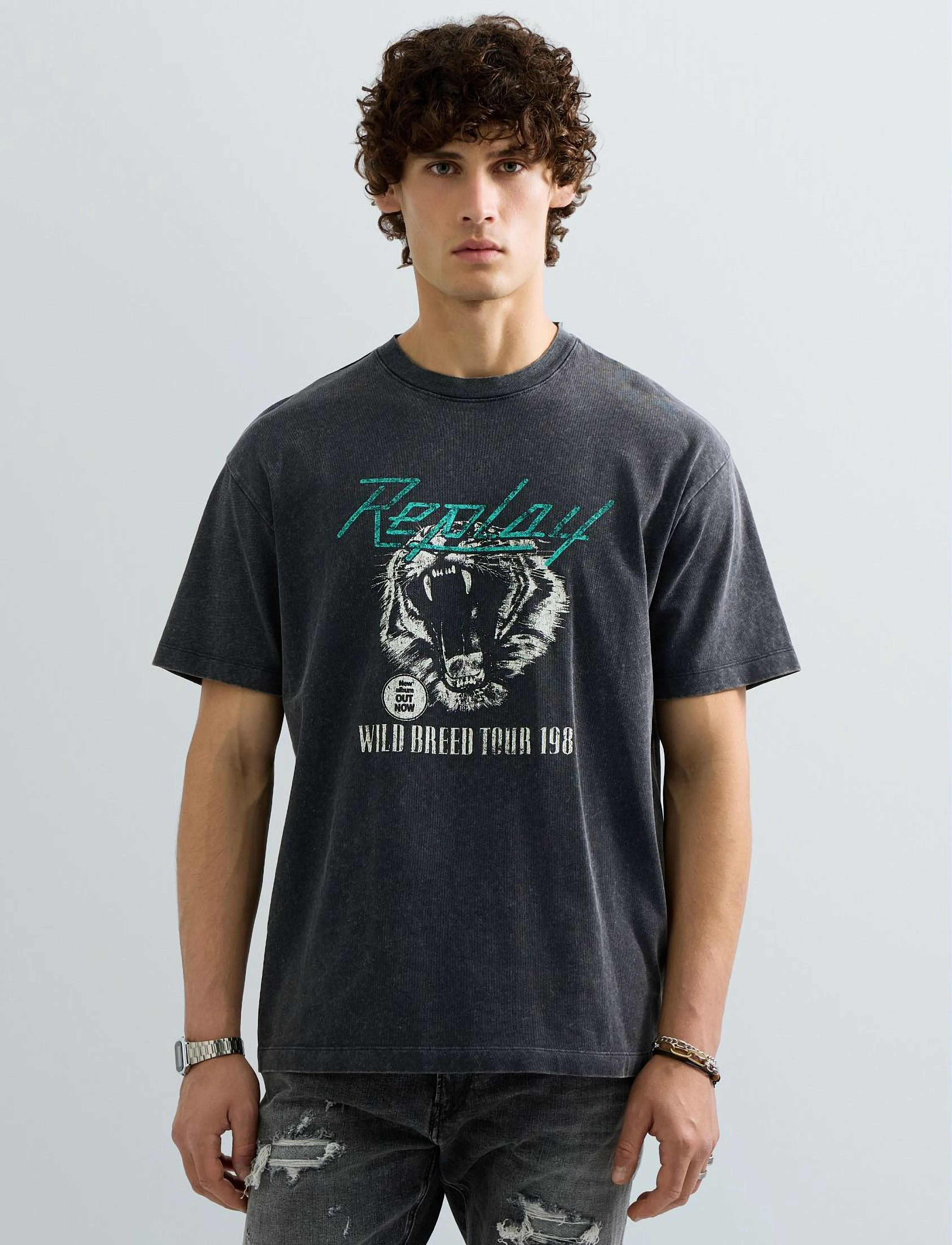 Replay - T-Shirt RELAXED - kurzärmelige t-shirts - black - 5