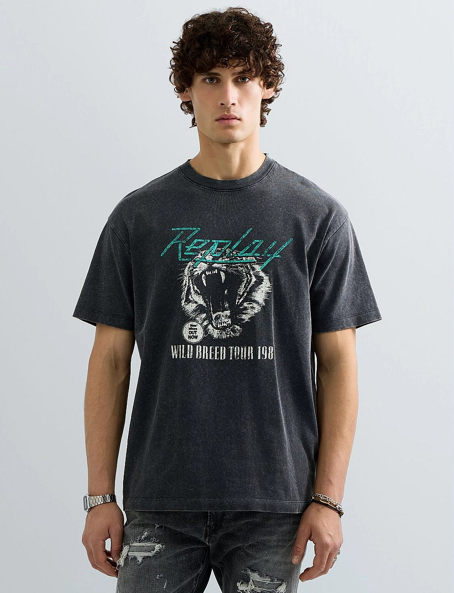 Replay - T-Shirt RELAXED - kurzärmelige t-shirts - black - 5