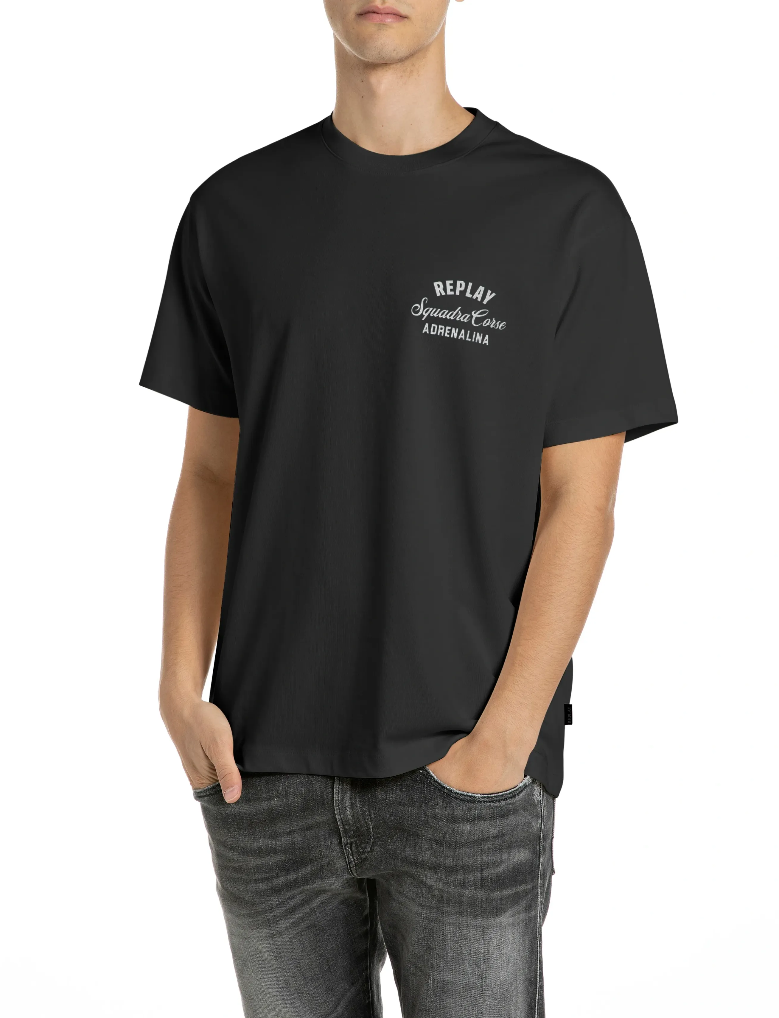 Replay T-Shirt RELAXED - Tänavastiil - BLACK / black