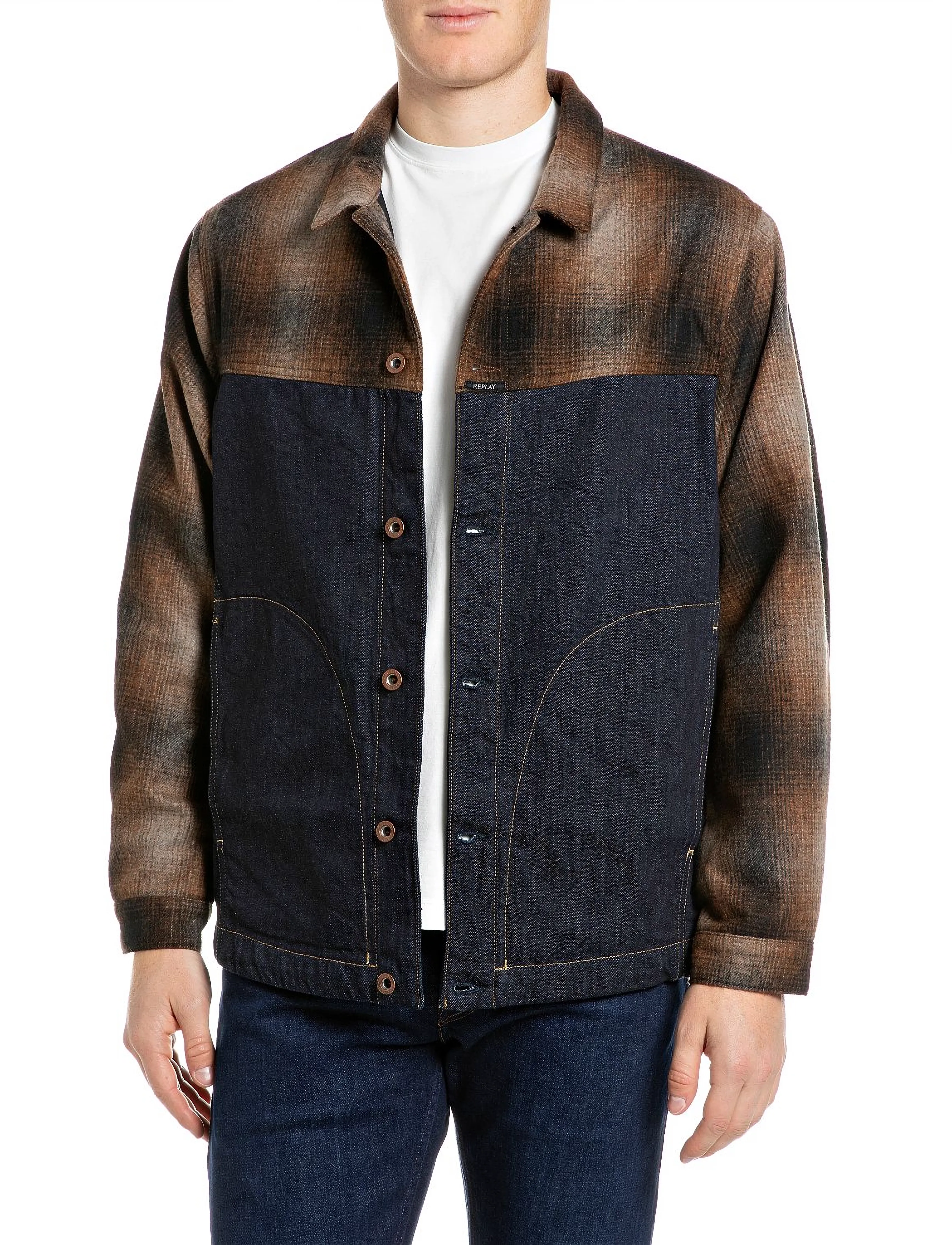 Replay Jacket RELAXED REGULAR - Jacken - BLUE / brown