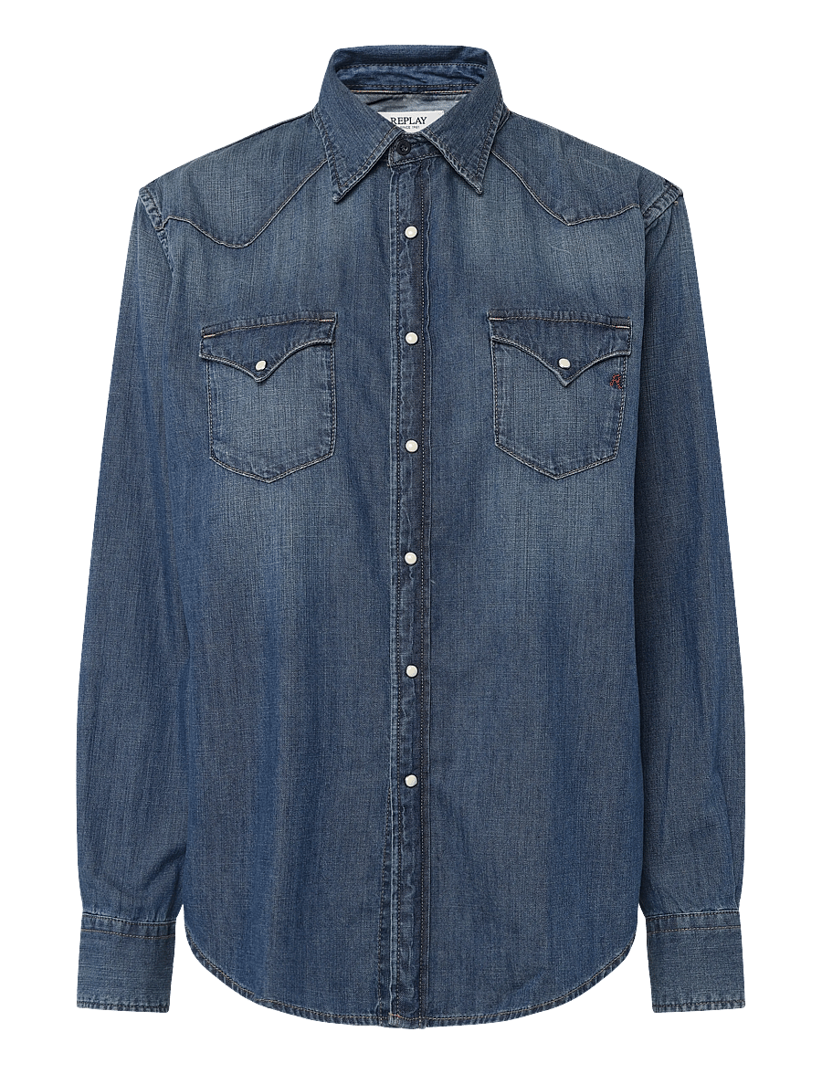 Replay - Shirt REGULAR ,Sustainable - freizeithemden - blue - 1