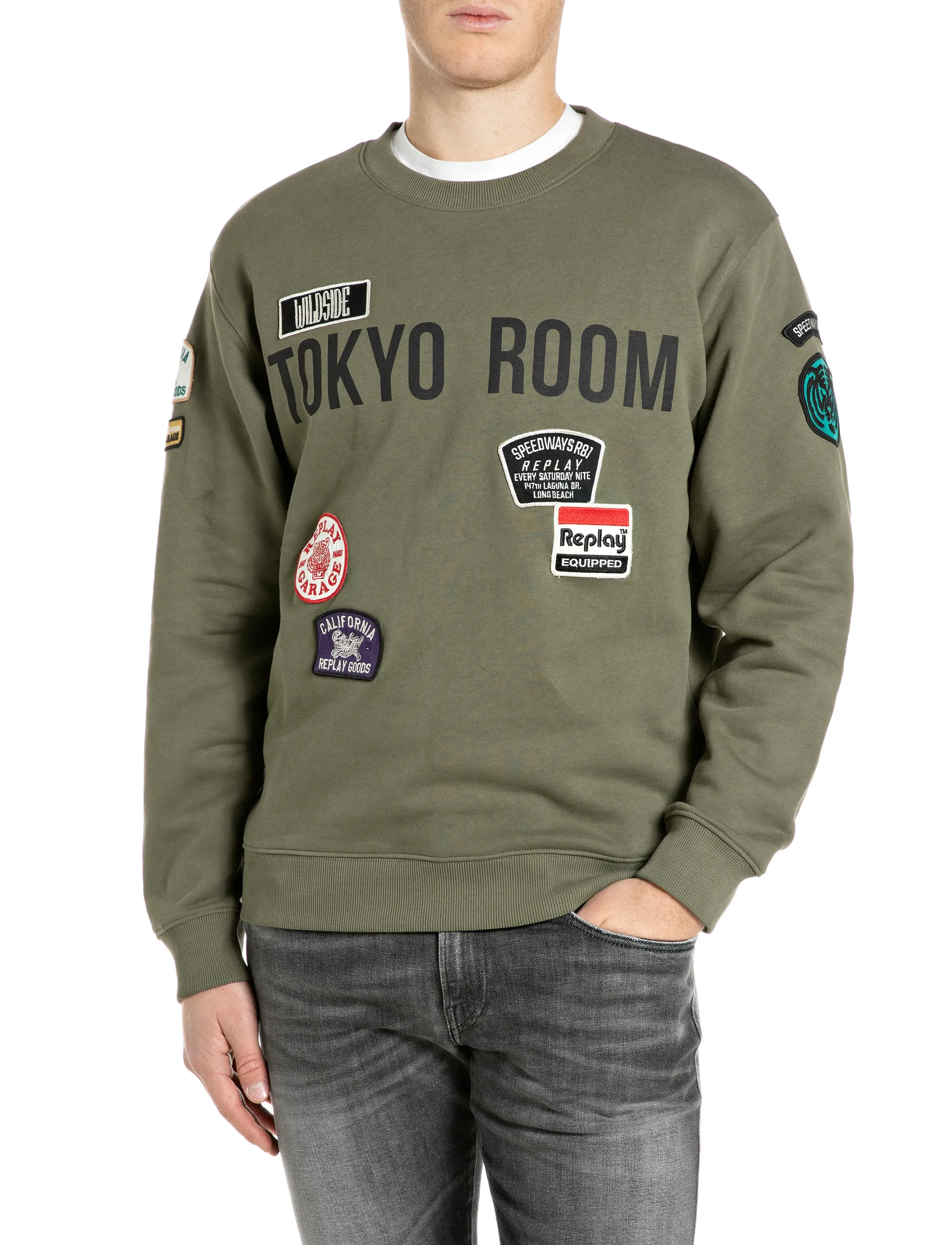 Replay Jumper REGULAR - Tänavastiil - GREEN / khaki/green