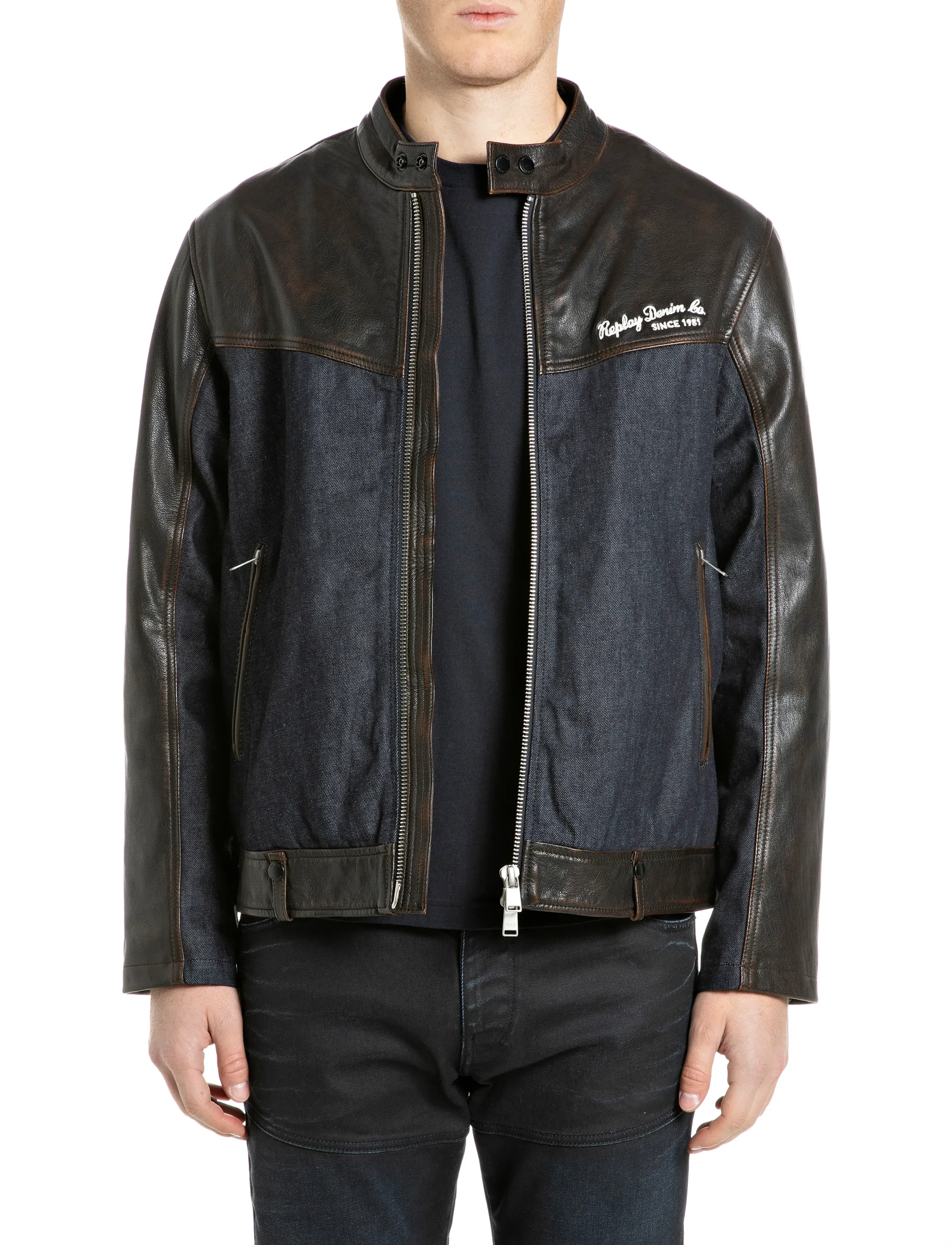 Replay Leather jacket RELAXED - Replay - BROWN / brown