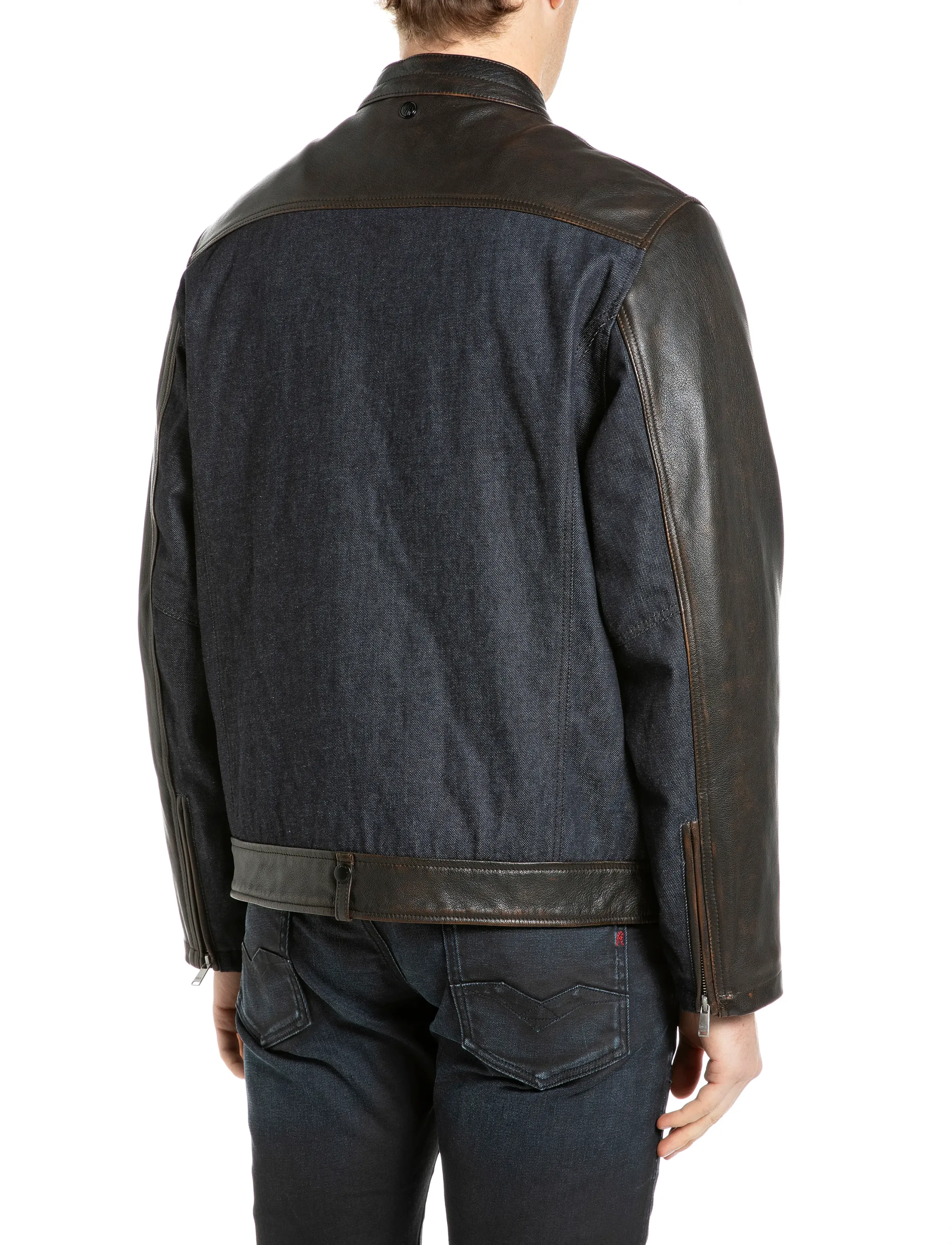 Replay - Leather jacket RELAXED - brown - 3