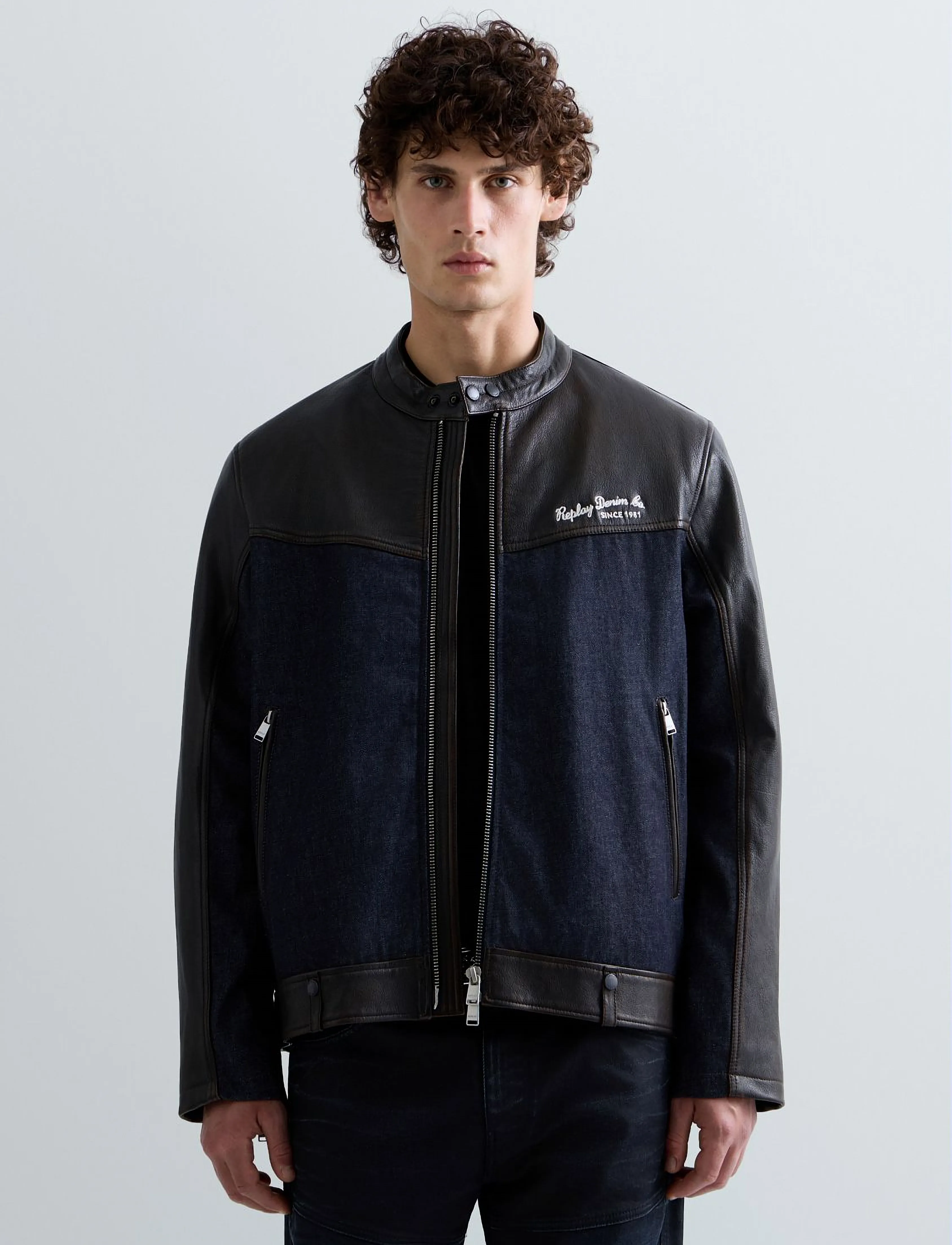 Replay - Leather jacket RELAXED - brown - 4