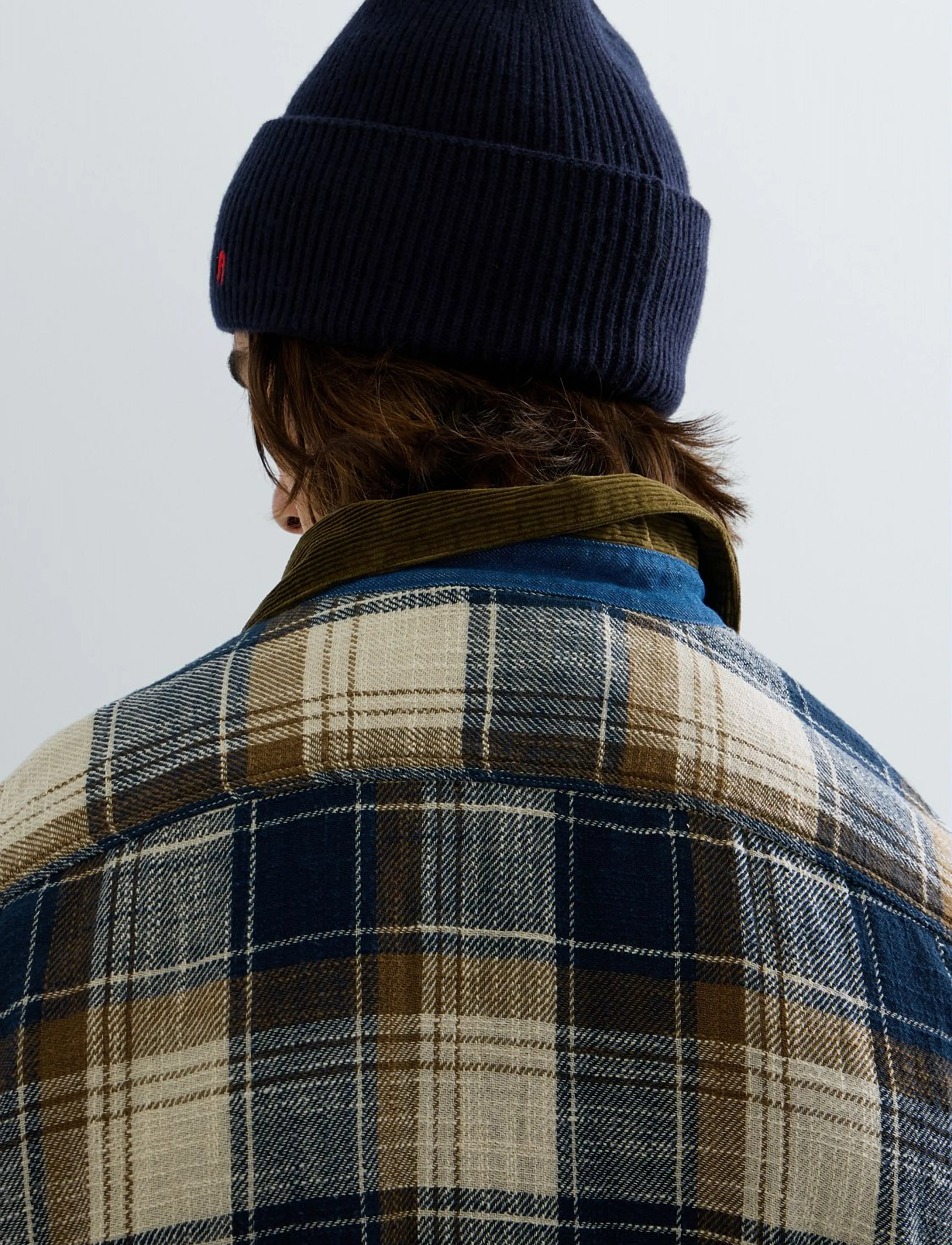 REPLAY Skjorta beige / marinblå / blå denim herr – bild 8