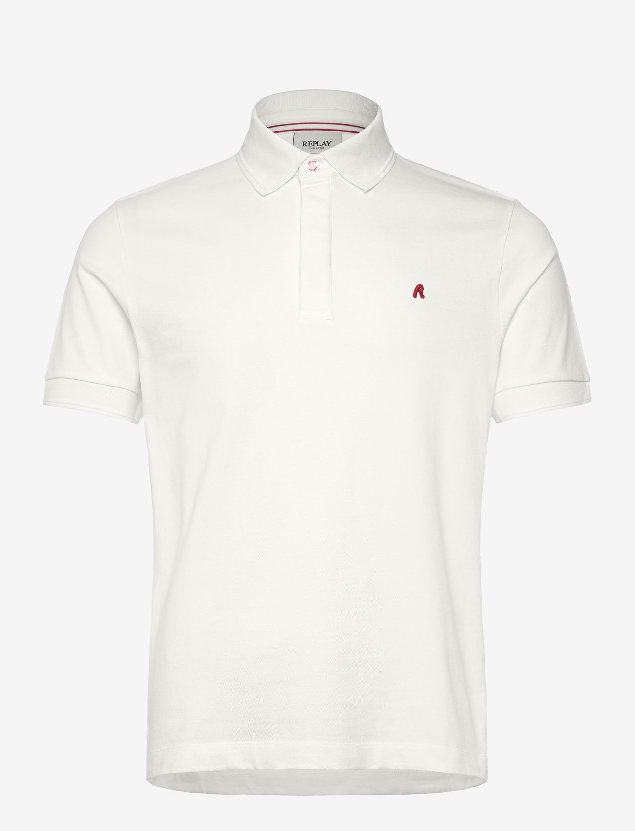 Replay - Polo REGULAR_SLIM RED LOGO - polo marškinėliai trumpomis rankovėmis - white - 0