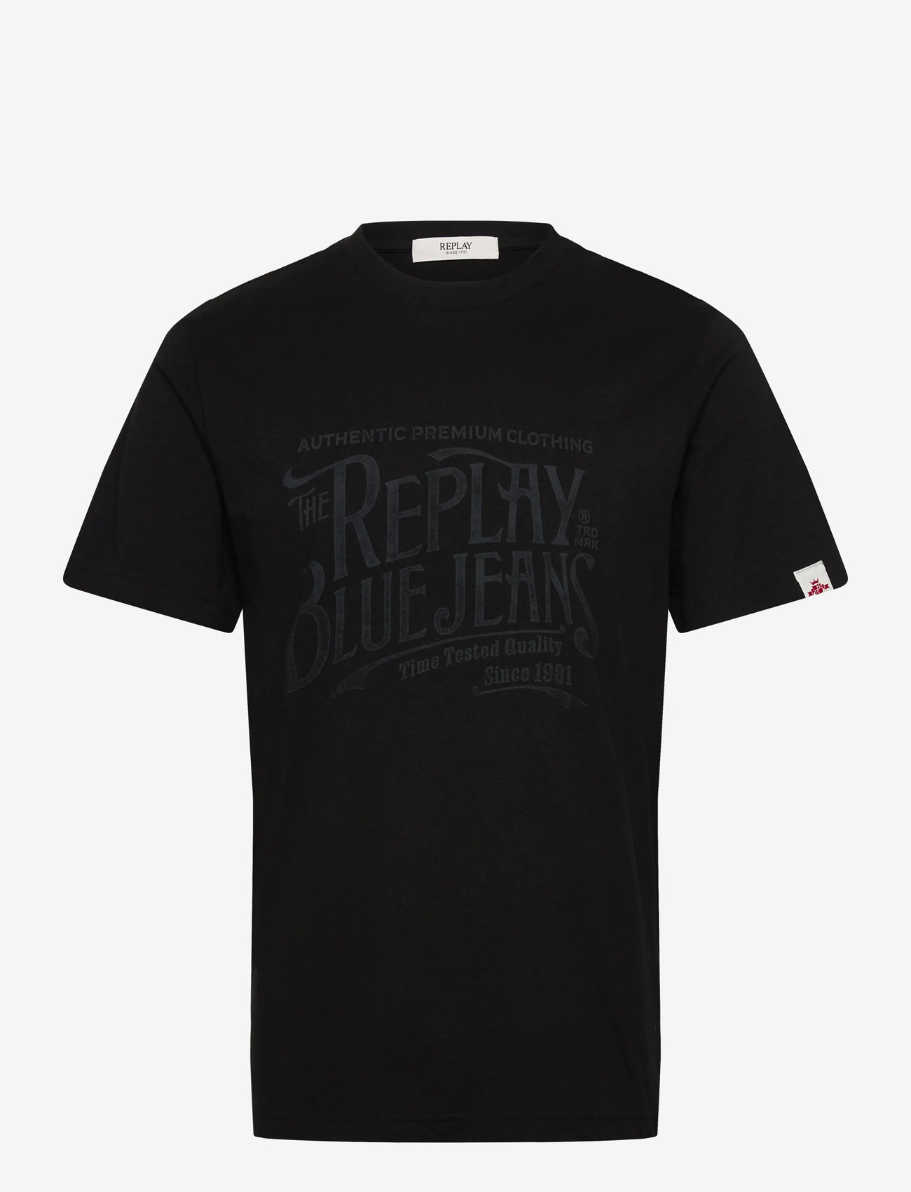 Replay - T-Shirt REGULAR - kortärmade t-shirts - black - 1