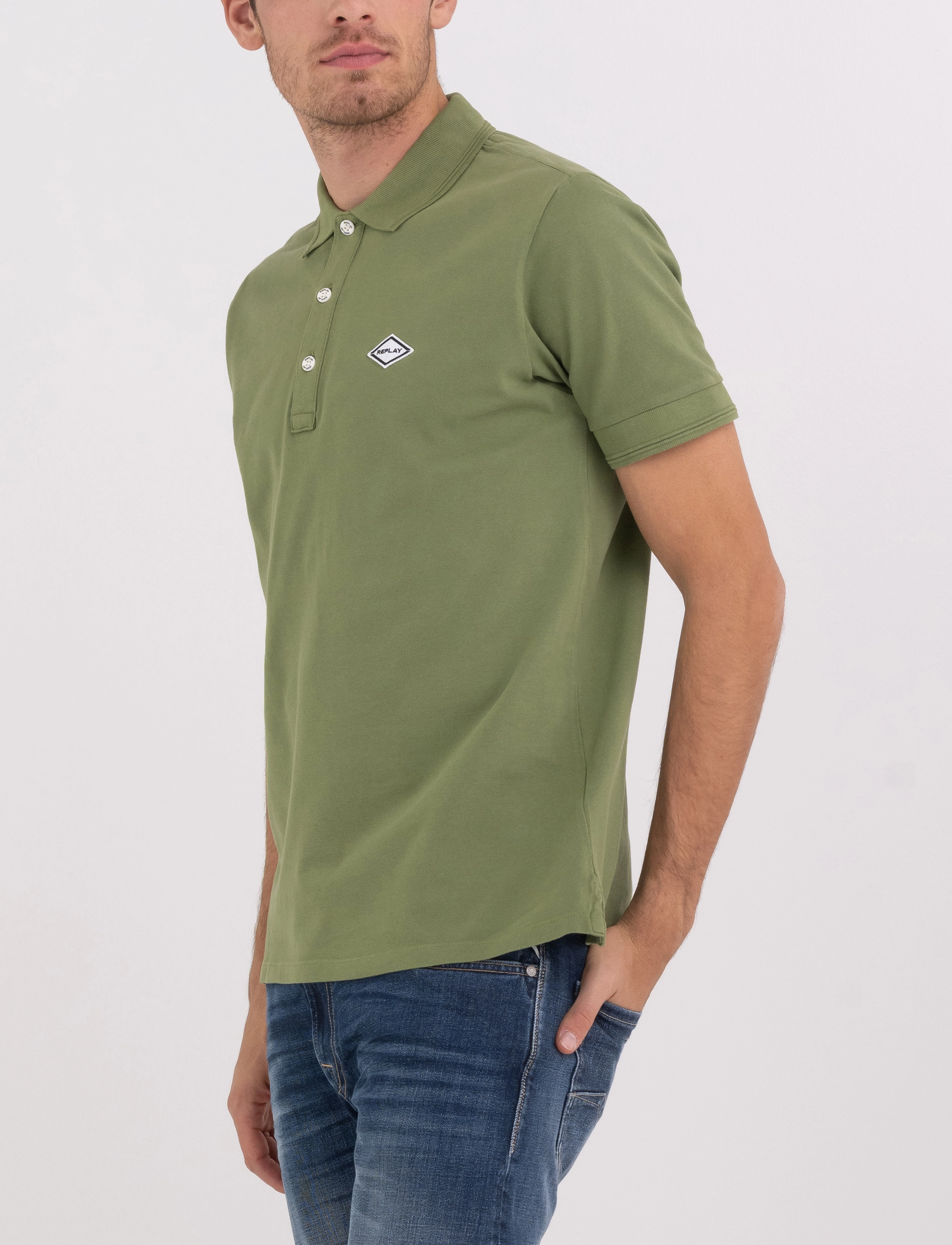 Replay - Polo REGULAR Polo - khaki green - 5