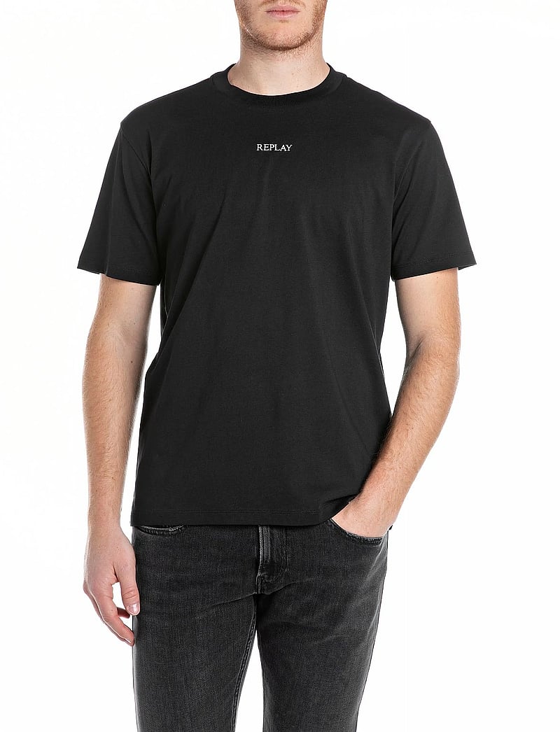 Replay - T-Shirt REGULAR Replay Basics - kurzärmelig - black - 0